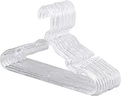 Kit 50 Cabide Infantil Reforçado Cristal Acrílico 8MM Transparente