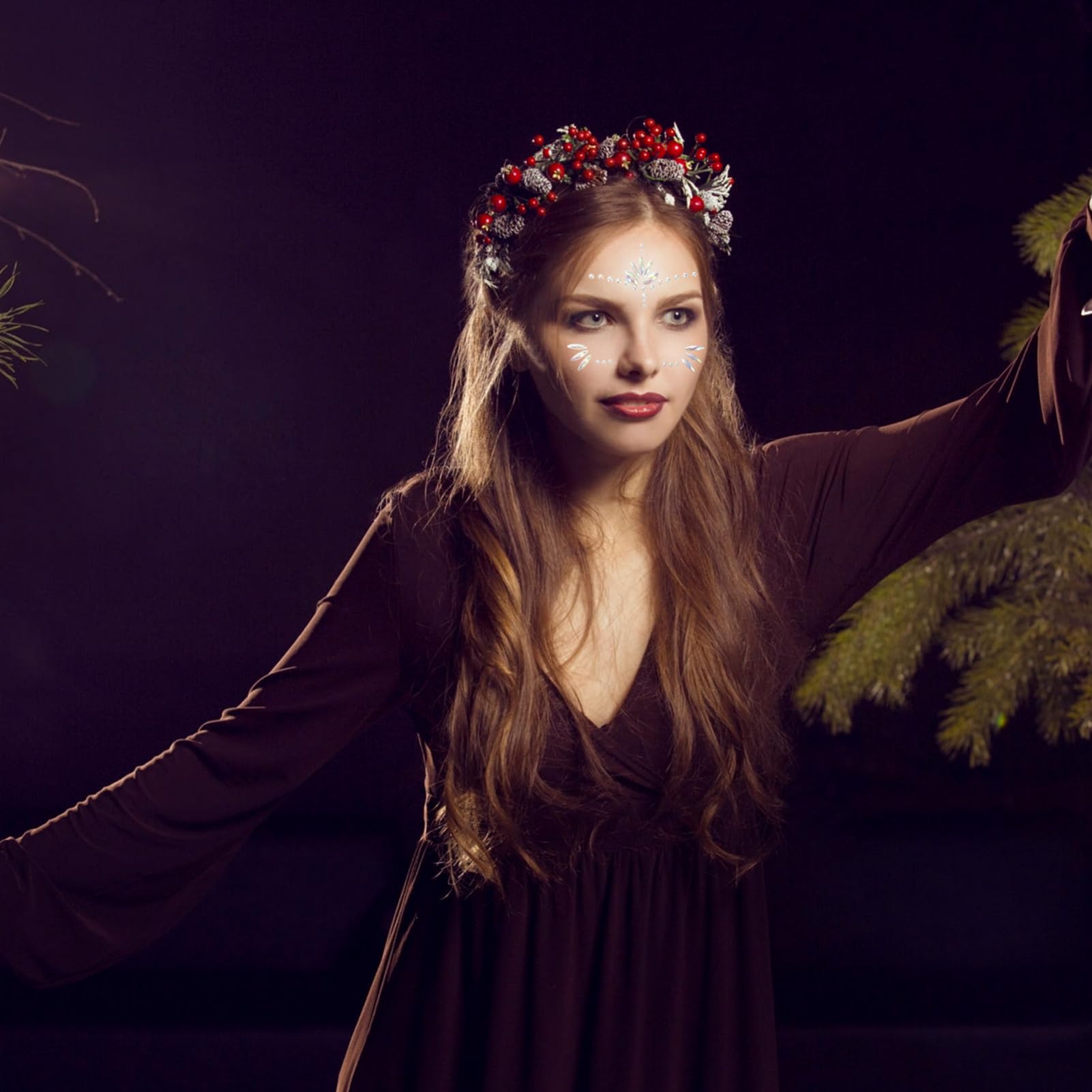 DOITOOL 12fogli Adesivi Brillantini Luminose Per Viso Gemme Per Feste Halloween e Festival Facili Da Applicare e Rimuovere Decorazioni Per Viso Sicure e Divertenti