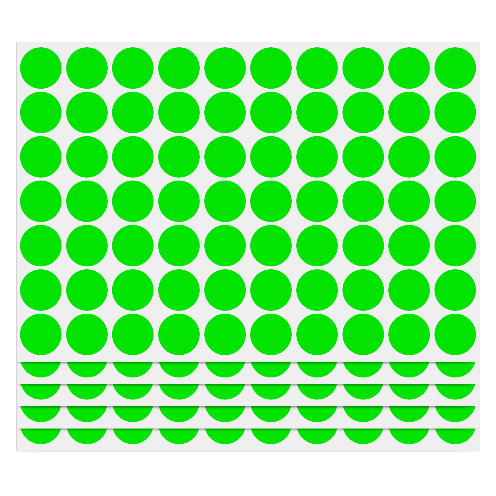 PARLAIM 3/4 Inch Coding Circle Sticker Labels,Pack of 1050 Round Color Code Dot Labels Stickers for Home Office Marking,Organizing(Fluorescent Green)