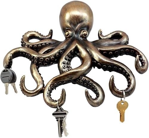 Ebros Gift The Call of Cthulhu - Soporte para llaves de pared Kraken Octopus Monster Soporte para llaves de tentáculo, placa de escultura de 11.25
