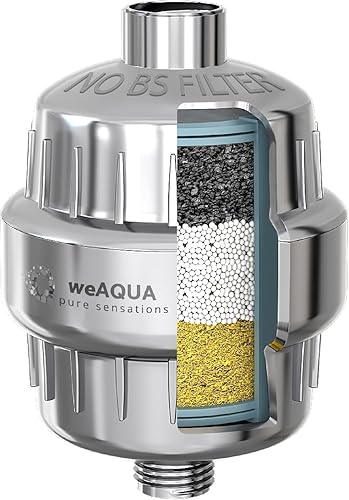 Miniatura 13 de weAQUA Filtro de ducha resistente NO BS con cartucho de repuesto adicional, 99% de eliminación para agua dura, cloro, fluoruro, metales pesados,
