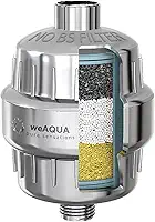 weAQUA Filtro de chuveiro resistente NO BS – 99% de remoção de água dura, cloro, flúor, metais pesados, micro-vida, orgânicos e mais