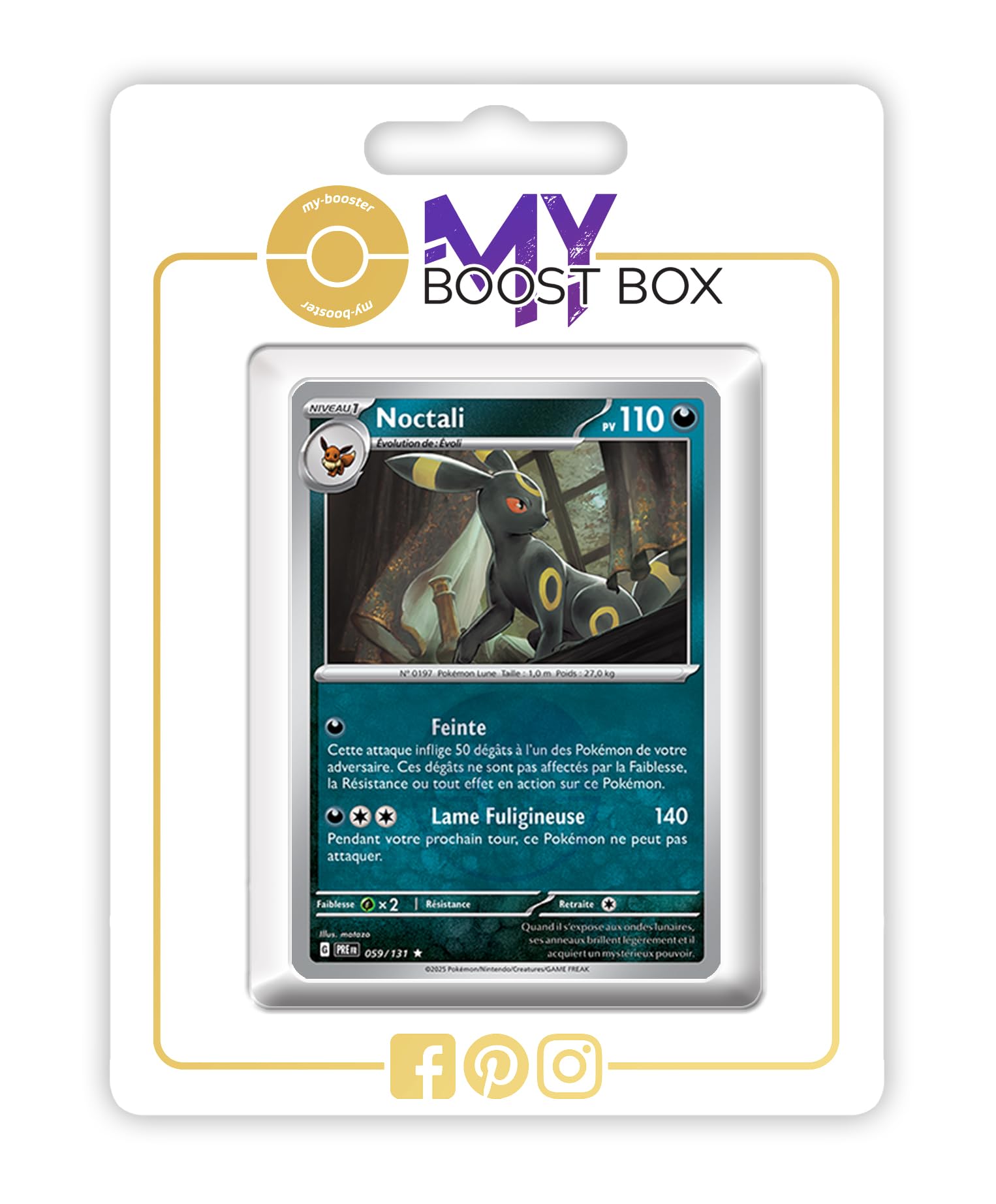 my-booster Noctali (Umbreon) 059/131 Reverse Versione Poké Ball X Écarlate et Violet 8.5 Évolutions Prismatiques - Box di 10 carte Pokémon Francese