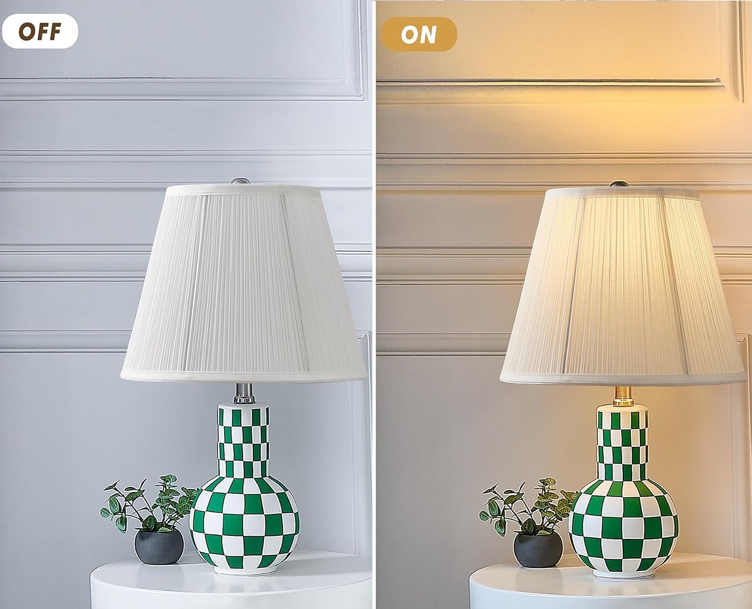 Lamp Shades For Table Lamps,Pleated Lamp Shade 8" Top x 13" Bottom x 10" Slant Height,Empire traditional Lampshade Replacement(Spider Fitter), Fabric Lampshades For Table Lamp floor lamps (White)