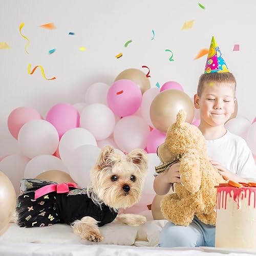 Miniatura 7 de Vestido de cumpleaños para perro, con pajarita, para cachorro, transpirable, lindo, ropa de princesa para perros pequeños, gatos, chihuahua, yorkie,