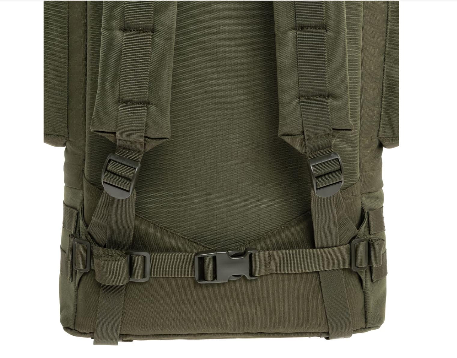 Tactical Fortex 65L Mochila Táctica – Oliva | Gran Mochila Militar & Trekking Hombre | Con Sistema MOLLE, Funda Impermeable | Ideal para Senderismo, Camping & Expediciones | 67×40×25 cm