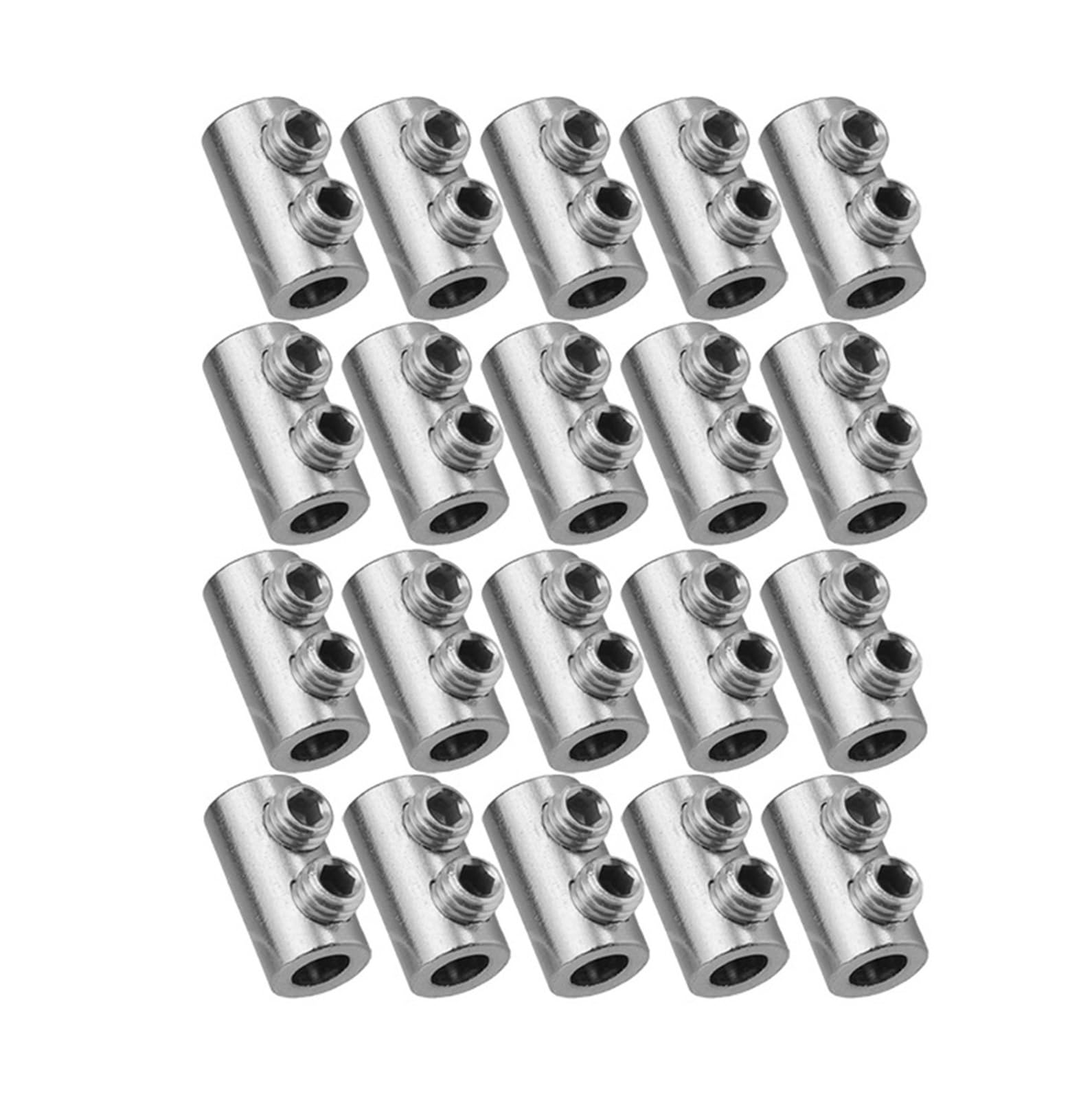 Dpnentv 20Pcs Steel Wire Sling Lockers Clamp Double Holes Metal Copper Clip(20Pcs)
