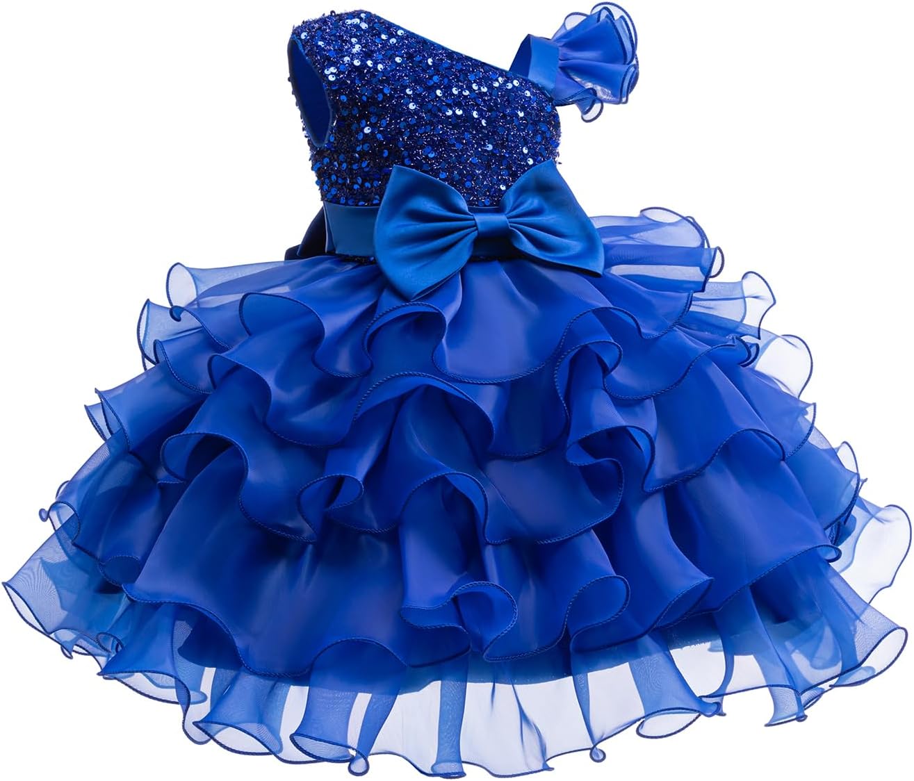 Miipat Girls Pageant Party Dress Ruffle Flower Kids Wedding Ball Gown Sequin Formal Princess Dress 4-9 Years - Image 3