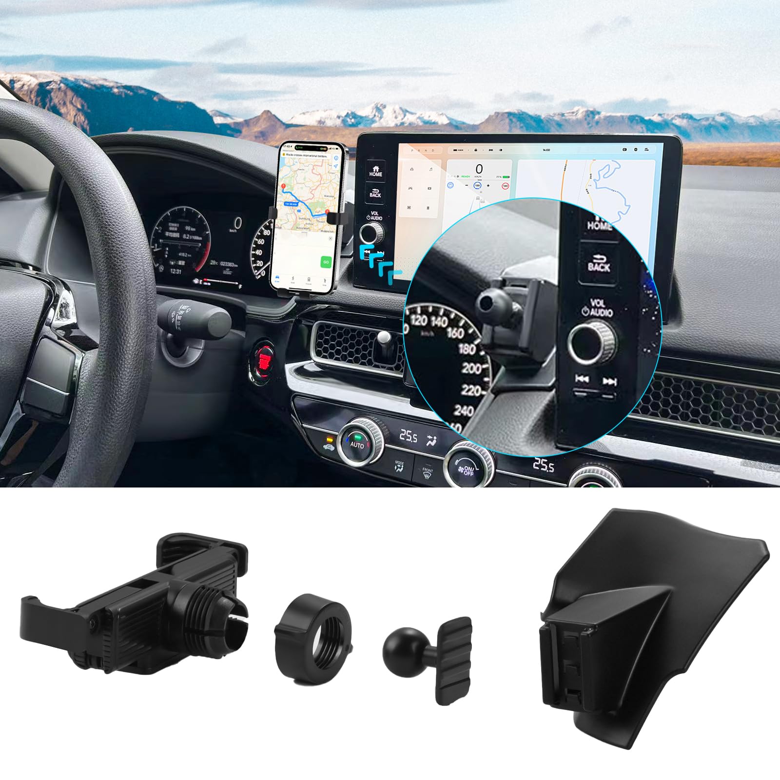moonateen Car Phone Holder for Honda Civic (2022–2024)