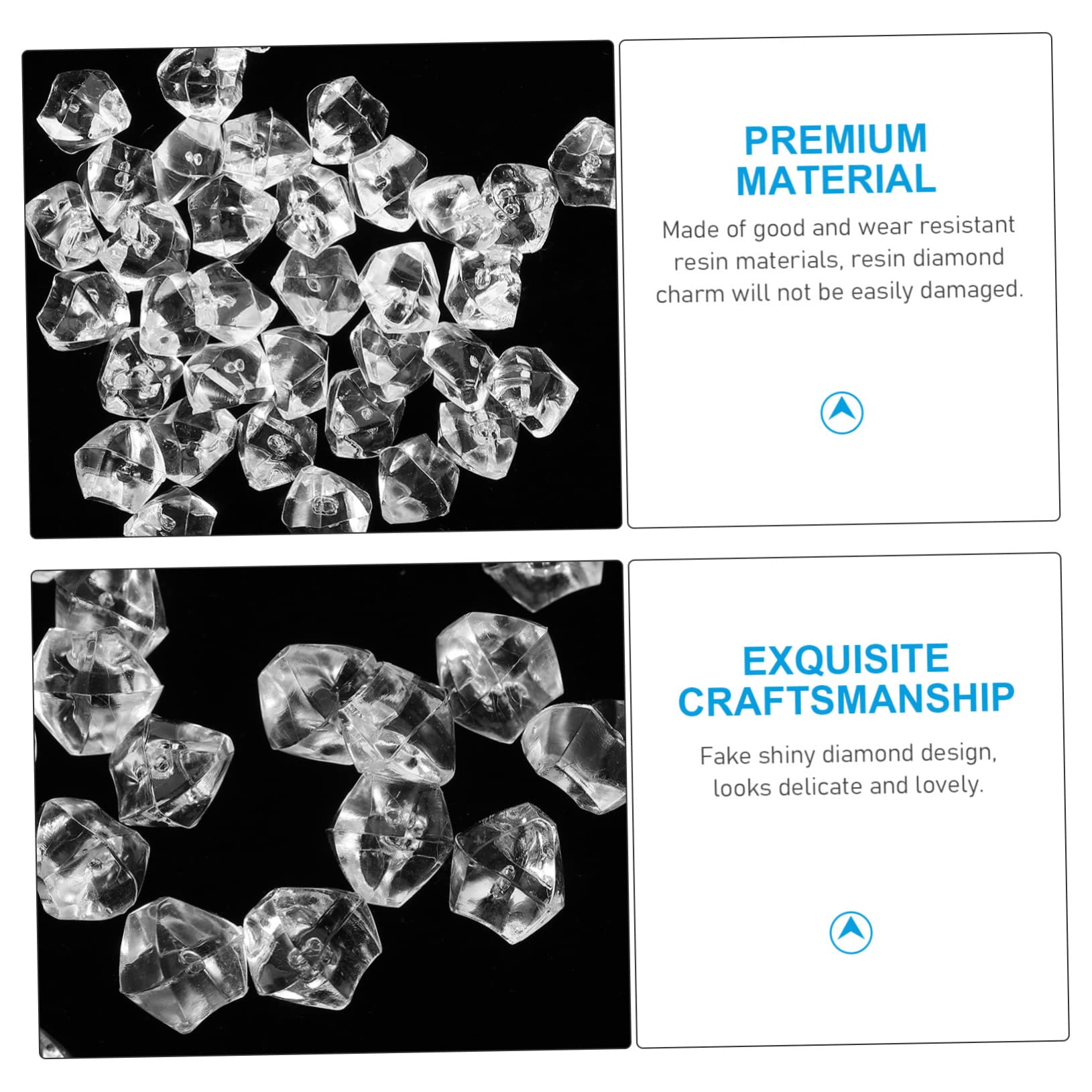 Amosfun 200 Pz Diamante Fai da Te Hair Charms Hair Jewelry coriandoli da tavola Cristalli da Sposa ciottoli per vasi Arredamento Diamanti in Resina Trasparente Diamanti per l'artigianato