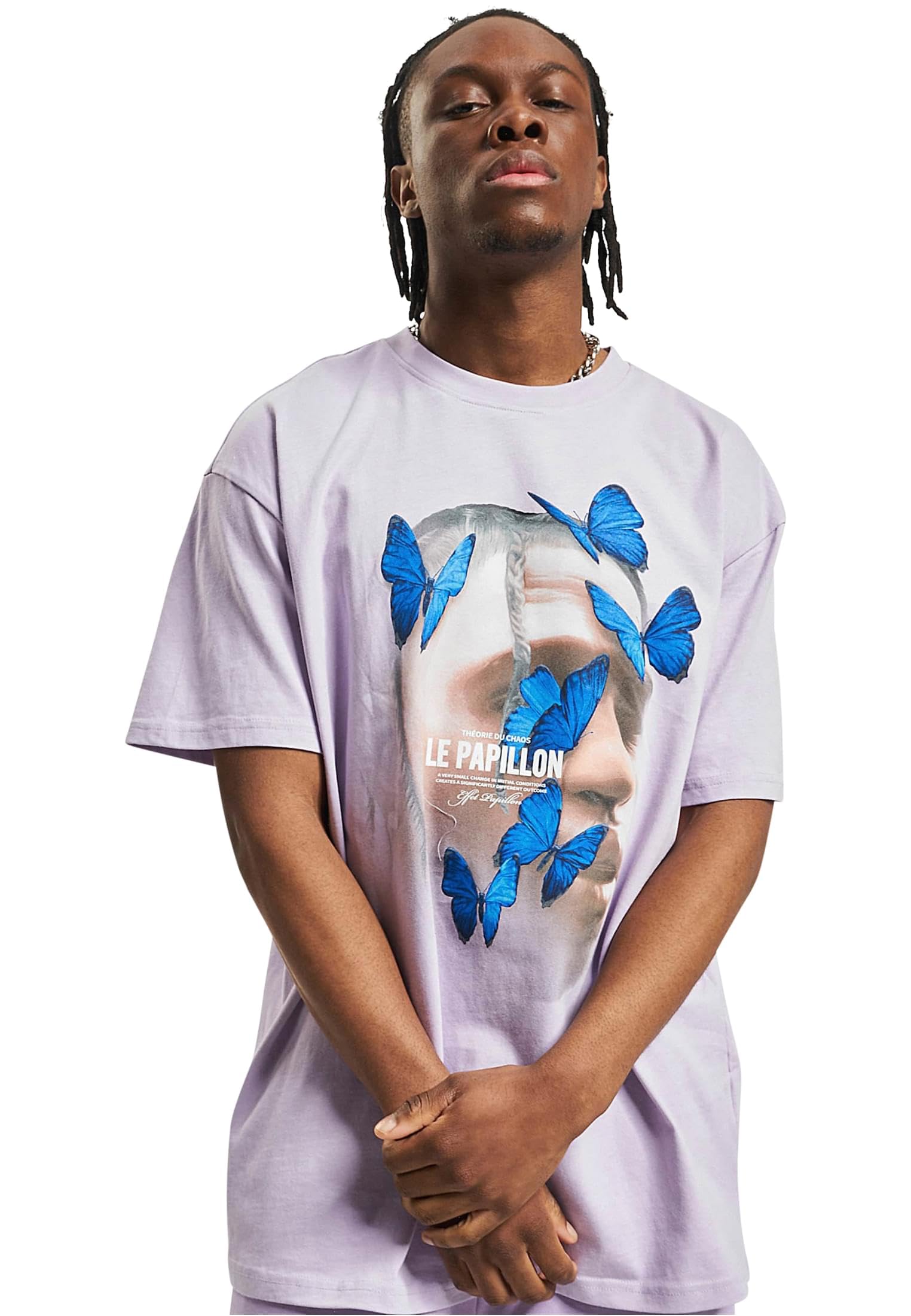 MT Upscale Men's Le Papillon Oversize Tee T-Shirt, Fliederfarben, L