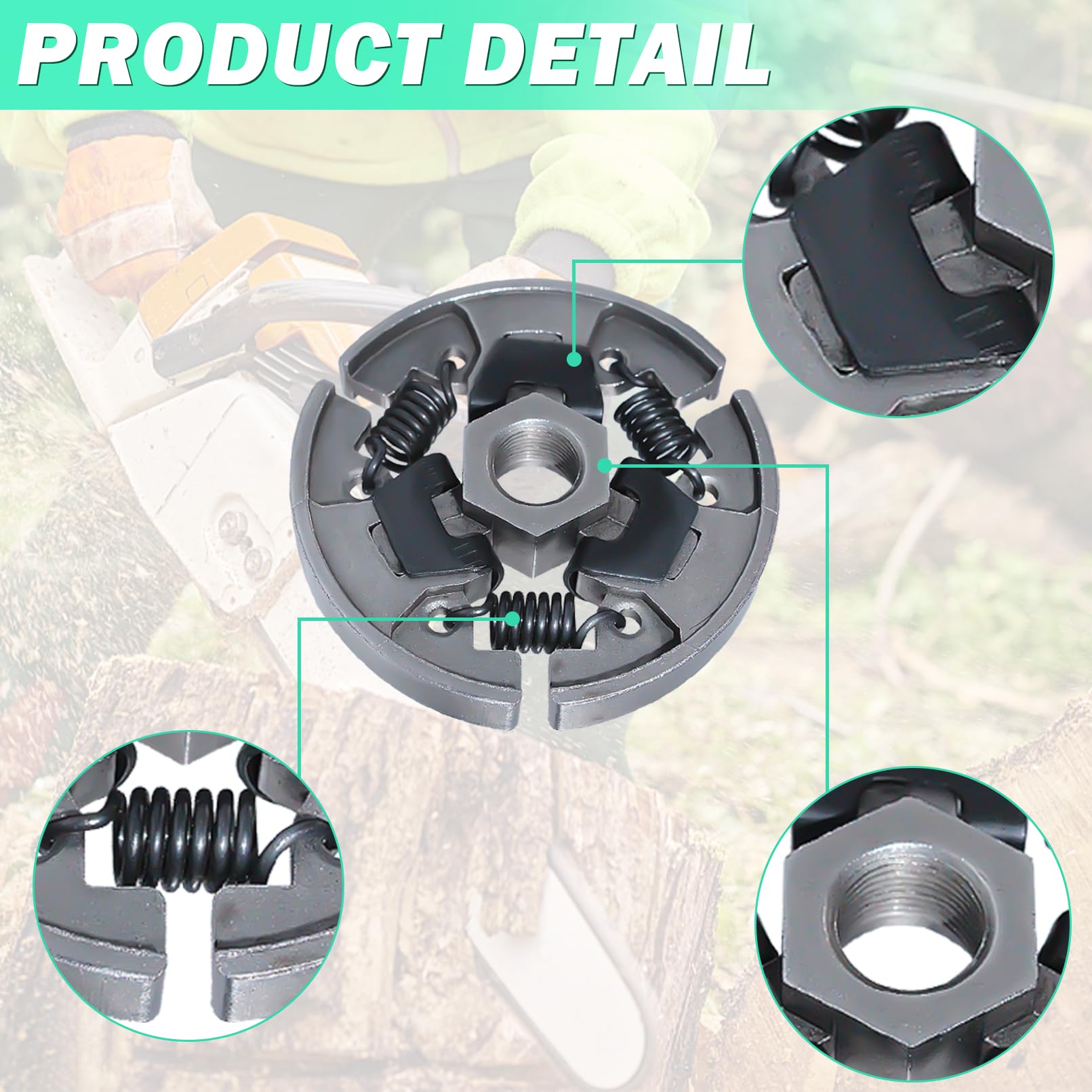 Kit Pignone Frizione Per Motosega Compatibile Con 017 018 021 MS170 MS180 MS250 - Ricambio Metallico