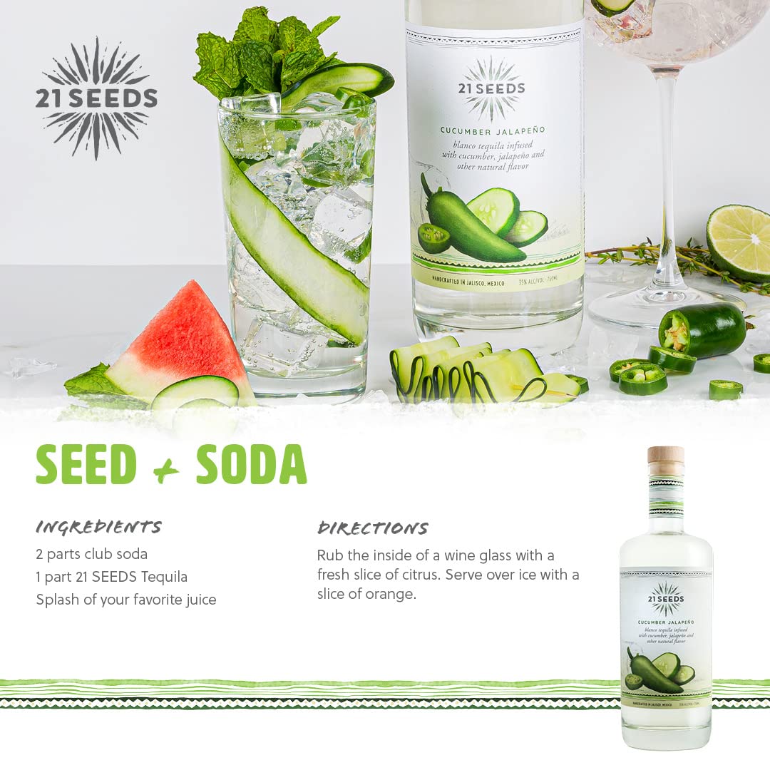 21Seeds Cucumber Jalapeno Blanco Tequila - 750ml