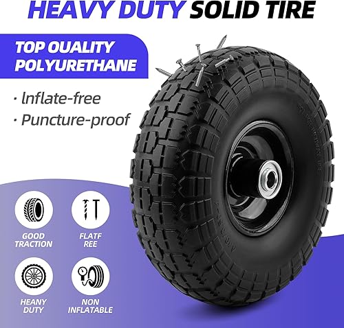 Miniatura 2 de Neumáticos planos de 10 pulgadas, paquete de 4, nunca vuelvas a tener un plano