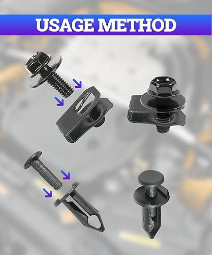 Miniatura 2 de Zlirfy 35 piezas de protección contra salpicaduras para el motor, tornillos de protección del cuerpo del guardabarros, retenedores de empuje,