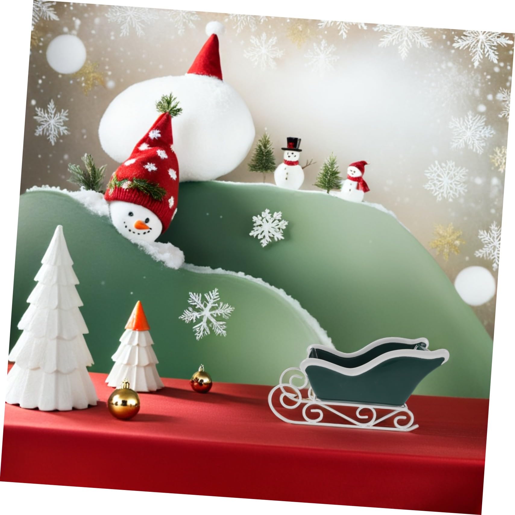 Decoración de Trineo Navideño Figura de Trineo de Escritorio para Centro de Mesa Decoración Festiva para Sala de Estar
