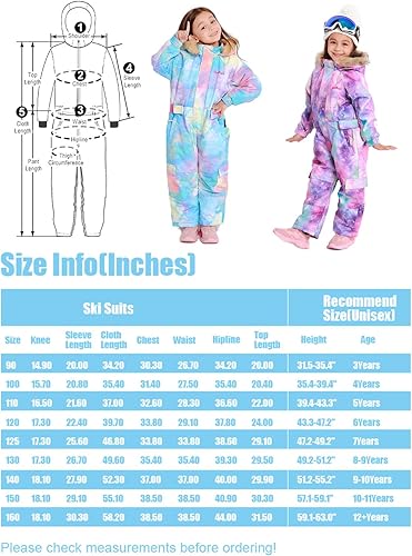 Miniatura 9 de Bluemagic - Traje de una pieza para la nieve, para bebés y niños, overol para el invierno, traje para esquiar, snowboard, impermeable, chaqueta para