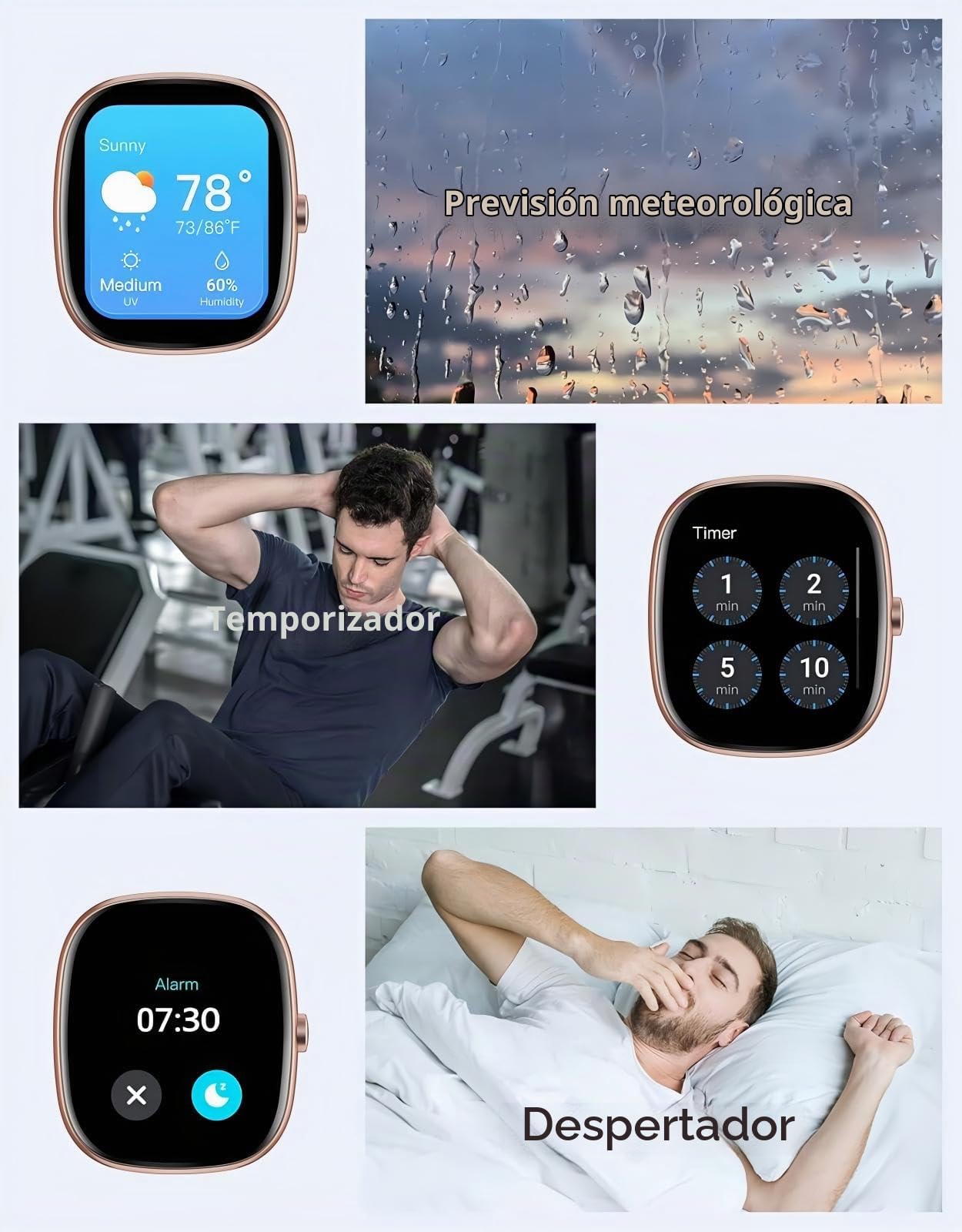 HUAKUA Reloj Inteligente Hombre Mujer con Llamadas Bluetooth 5.3, Smartwatch Deportivo 3ATM Impermeable con 113 Modos Deportivos, Monitor de Pulsómetro, Sueño y SpO2, Reloj Digital (Negro Dorado)