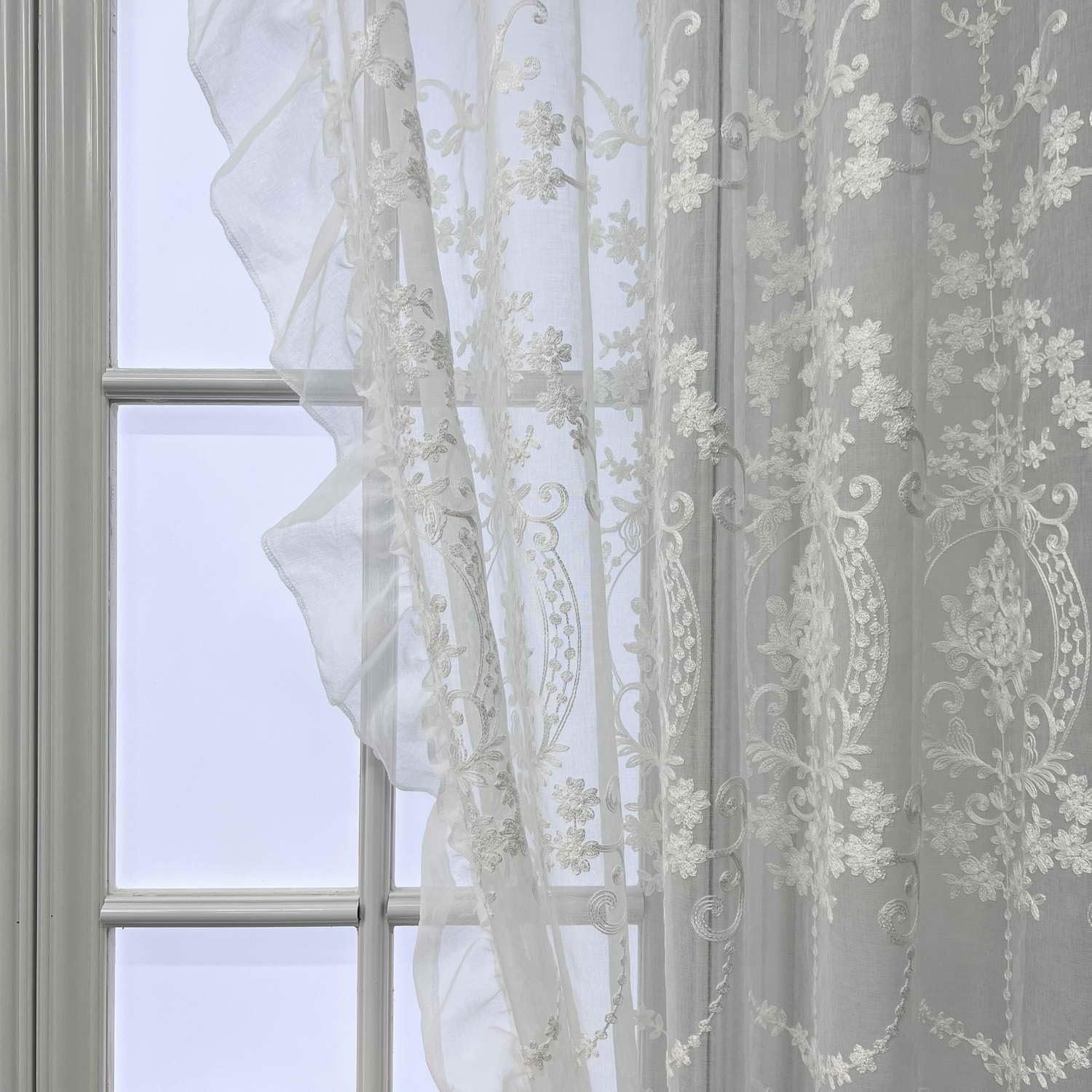 Tende In Voile Trasparente Floreali 249 Cm – Set Da 2 Pannelli Con Occhielli, Per Camera Da Letto E Soggiorno