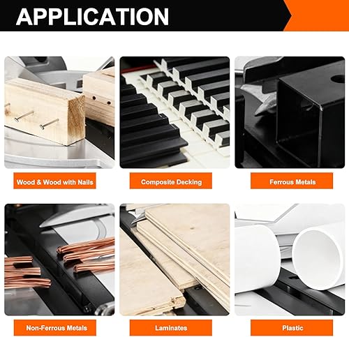 Miniatura 8 de Sierra ingletadora compuesta de 12 pulgadas, sierra ingletadora deslizante LAZYLAND 15A 5000RPM con doble bisel 0-45, luz de trabajo LED y bolsa de