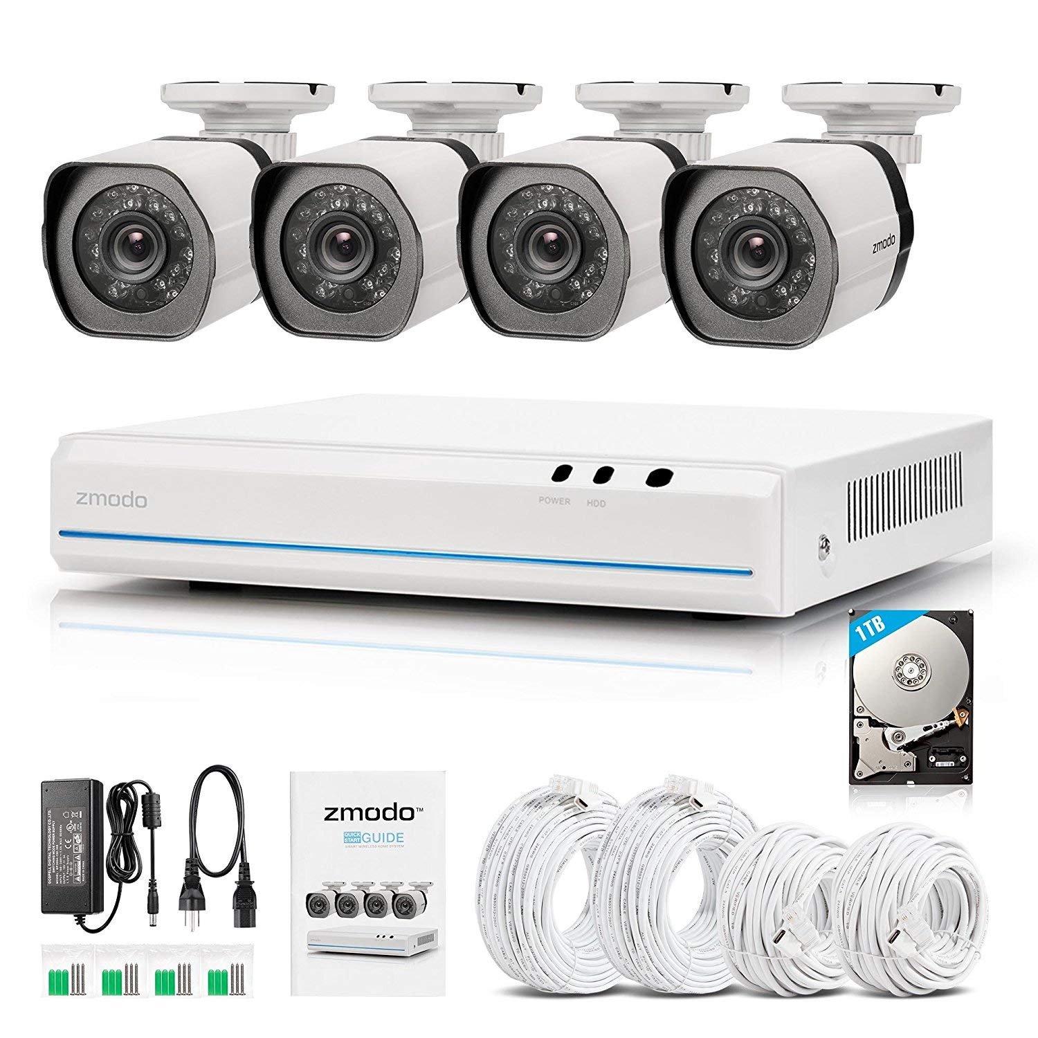 Zmodo Channel Hdmi Nvr 4x720p Hd Security Outdoor Camera