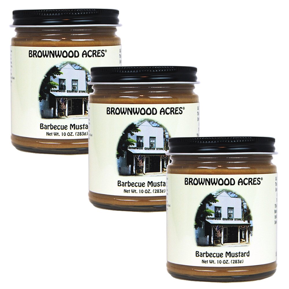Brownwood Acres Barbeque Mustard - 3 PACK - Shipping Included