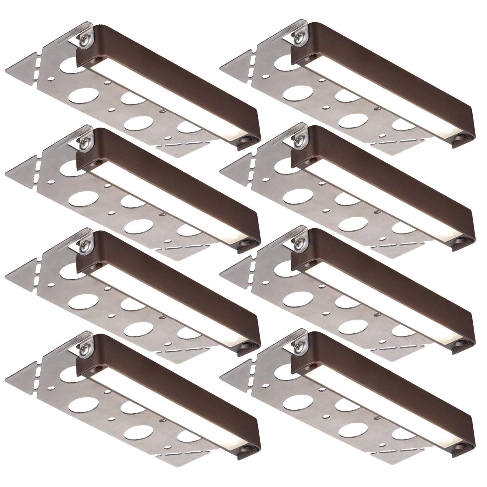 LEONLITE 8-Pack 7 Inch LED Hardscape Lighting, Update Retaining Wall Lights, LED Landscape Lighting, 12-24V AC/DC Paver Light Low Voltage, 3W/4W/5W Dimmable Outdoor Step Lights, 5000K Daylight, ETL