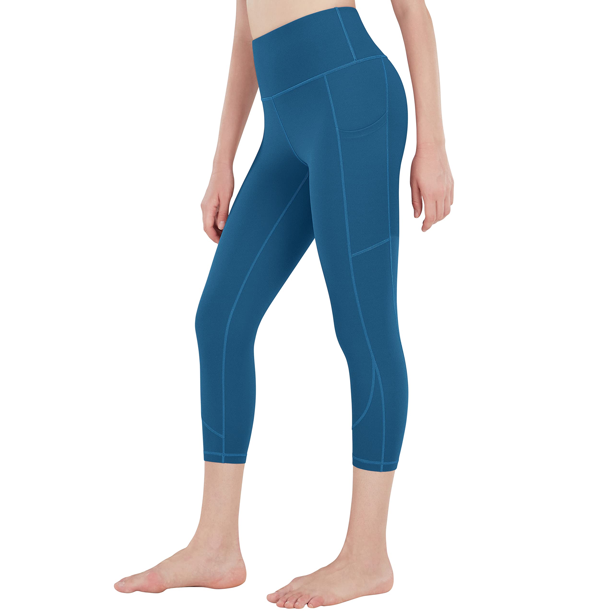 HOFIWomen Yoga Capri Leggings: High Waisted Tummy Control with Pockets Yoga Pants - for Exercise Workout Running Athletic