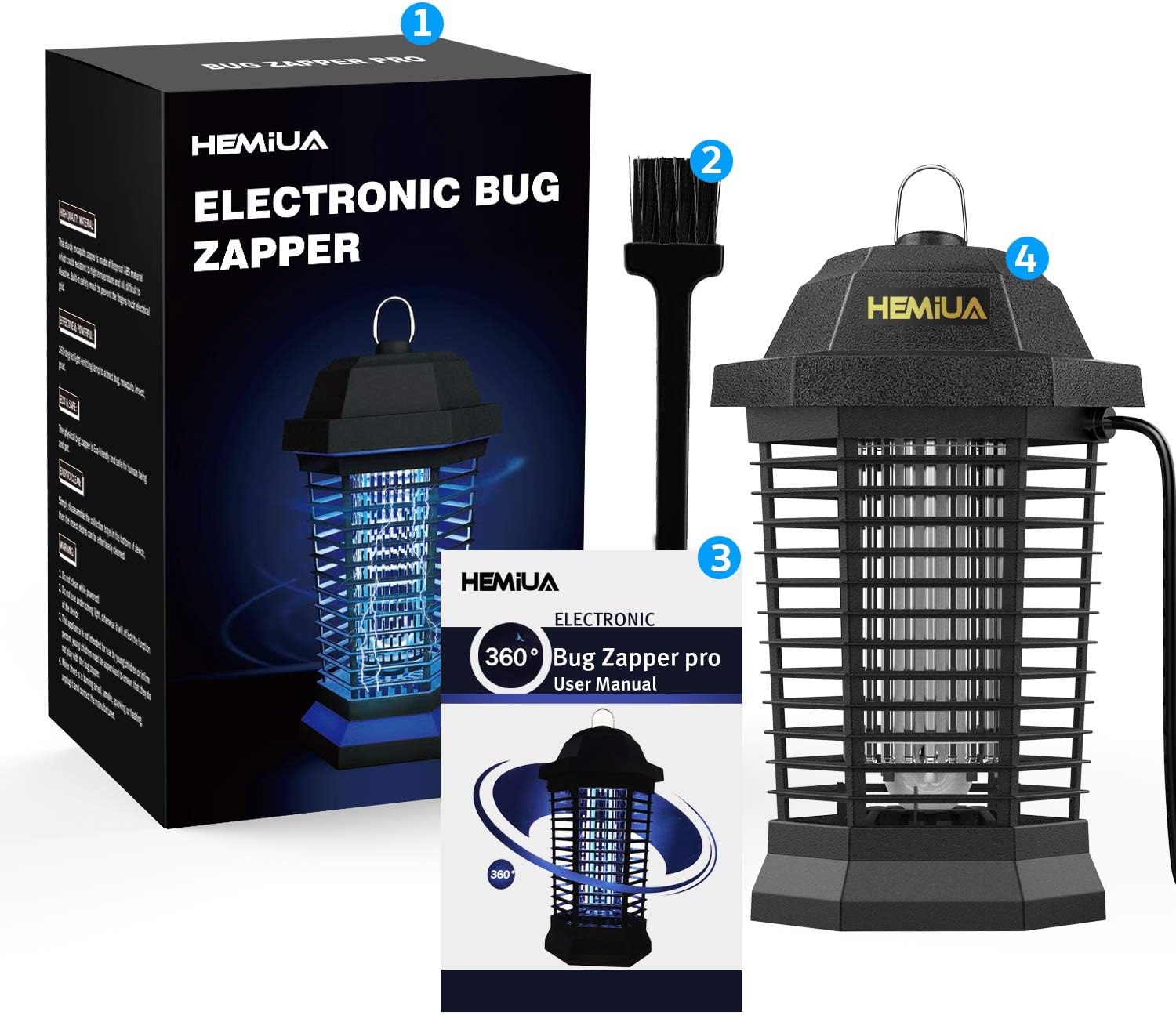 Hemiua Bug Zapper Outdoor and Indoor, Electronic Mosquito Zapper, Mosquito Killer, Insect Trap for Home Garden : Garden & Outdoor