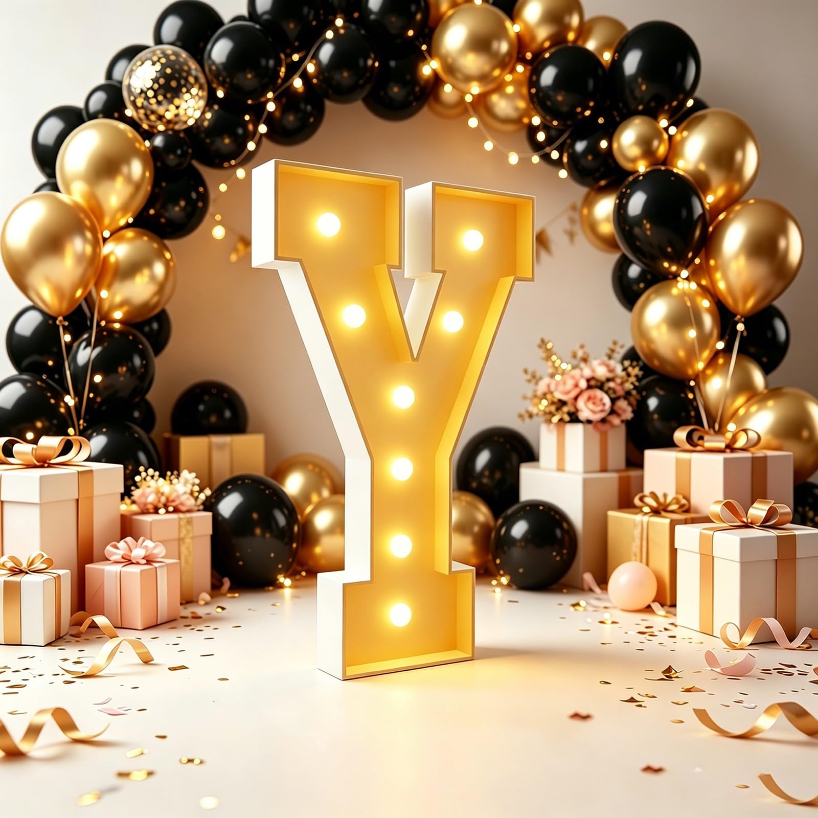 Marquee Letters, Giant LED Light Up Letter(Letter Y,70cm(2.3FT))