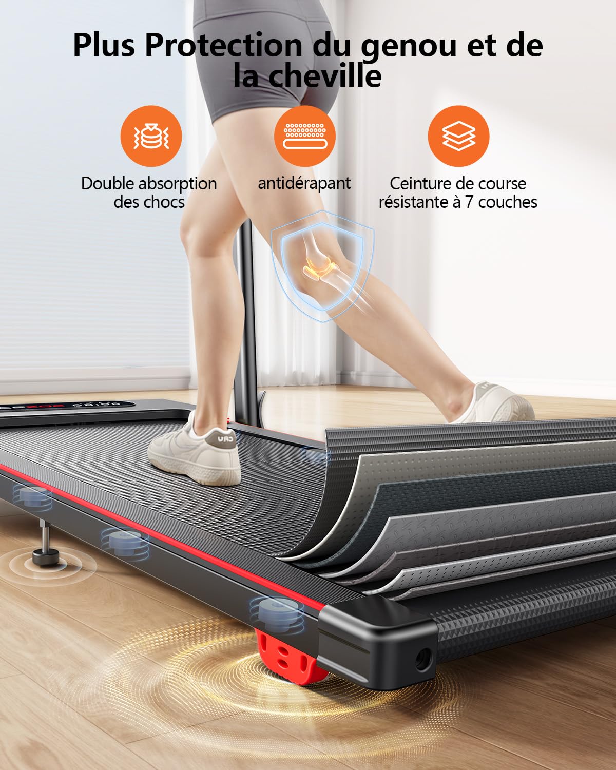Acezoe Tapis de Marche Pliable avec Tablette, Tapis de Course | Inclinable 10% et Vitesse 12 km/h, Walking Pad Moteur 2.5 HP, Écran LED, Télécommande, 136KG pour Maison/Bureau