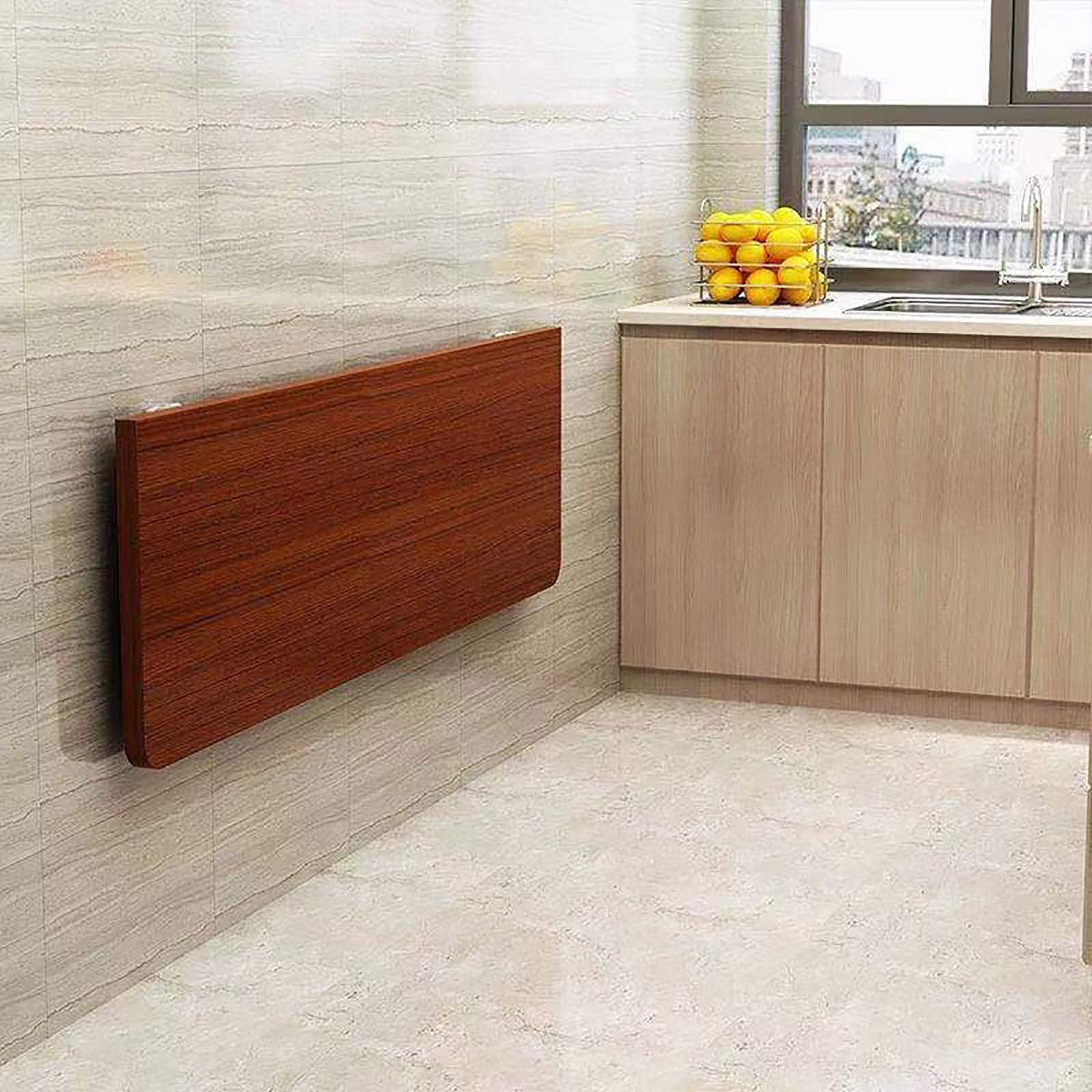 Table pliante murale avec charge solide et fixation sans outil