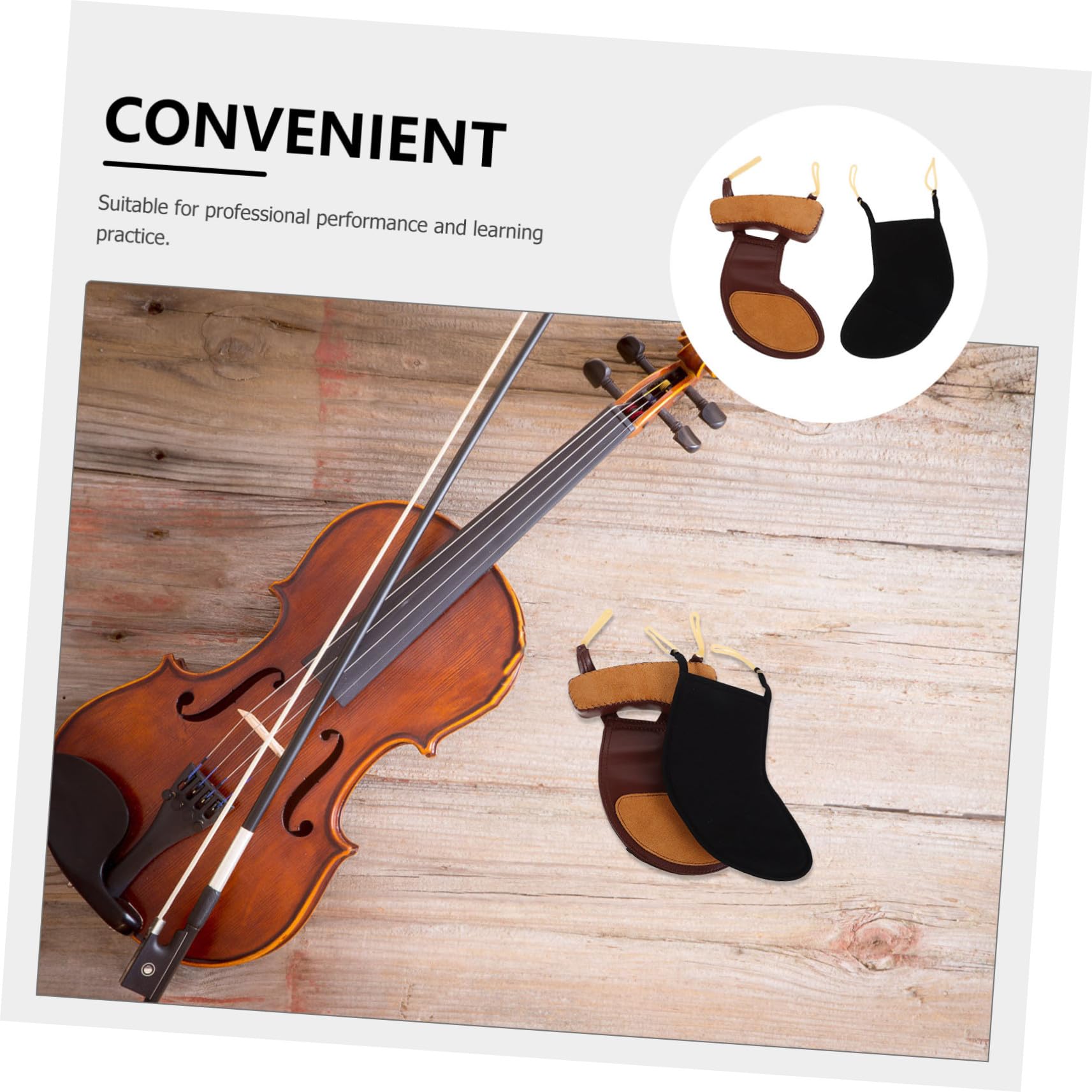 Apoya Hombros para Violín 2 Piezas 3/4-4/4 Almohadilla | Algodón y Piel de Oveja, Base Antideslizante, Cómodo para Tocar Seguridad