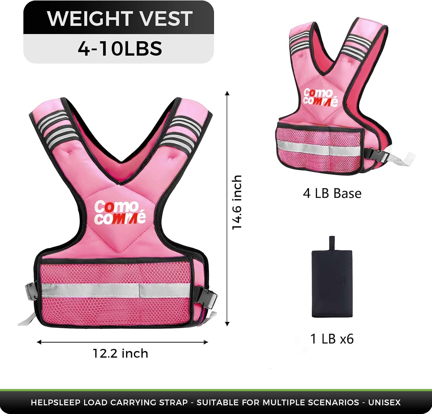 Adjustable Weighted Vest for Men Women, 4-10lb/12-18lb/20-32lb Vest with 6 Ironsand for Weights Running Workout and Training, Adjustable Body Weight Vest Exercise Set for Running, Walking