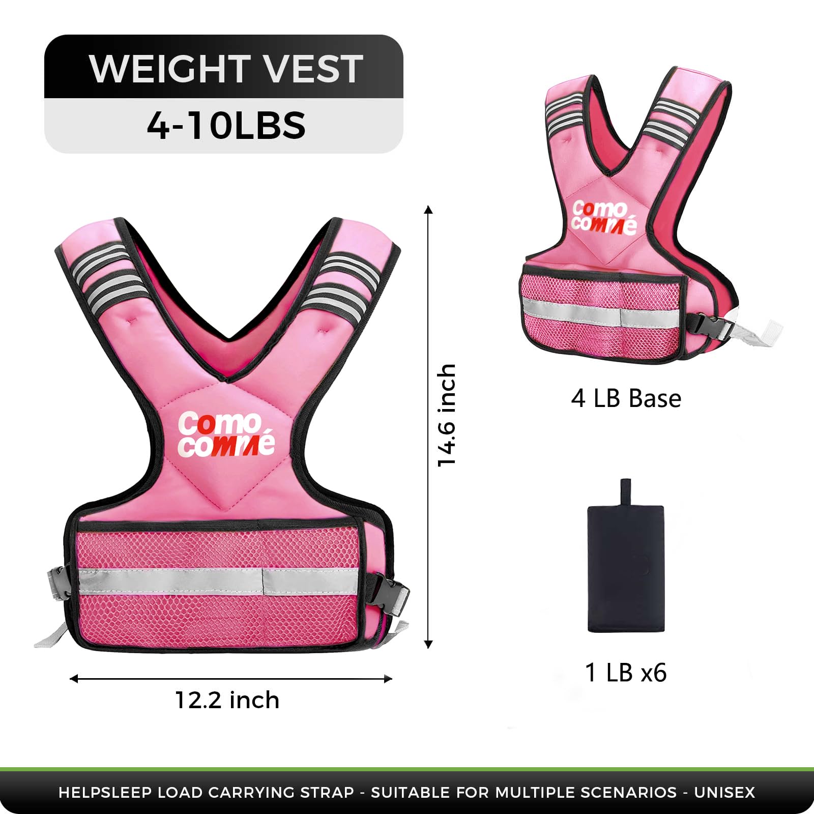 Gilet ponderato regolabile per uomini e donne, 1,8-4,5 kg/5,4-8,2 kg/9,1-14,5 kg gilet con 6 Ironsand per pesi, corsa, allenamento e allenamento, set di esercizi per corsa, passeggiate