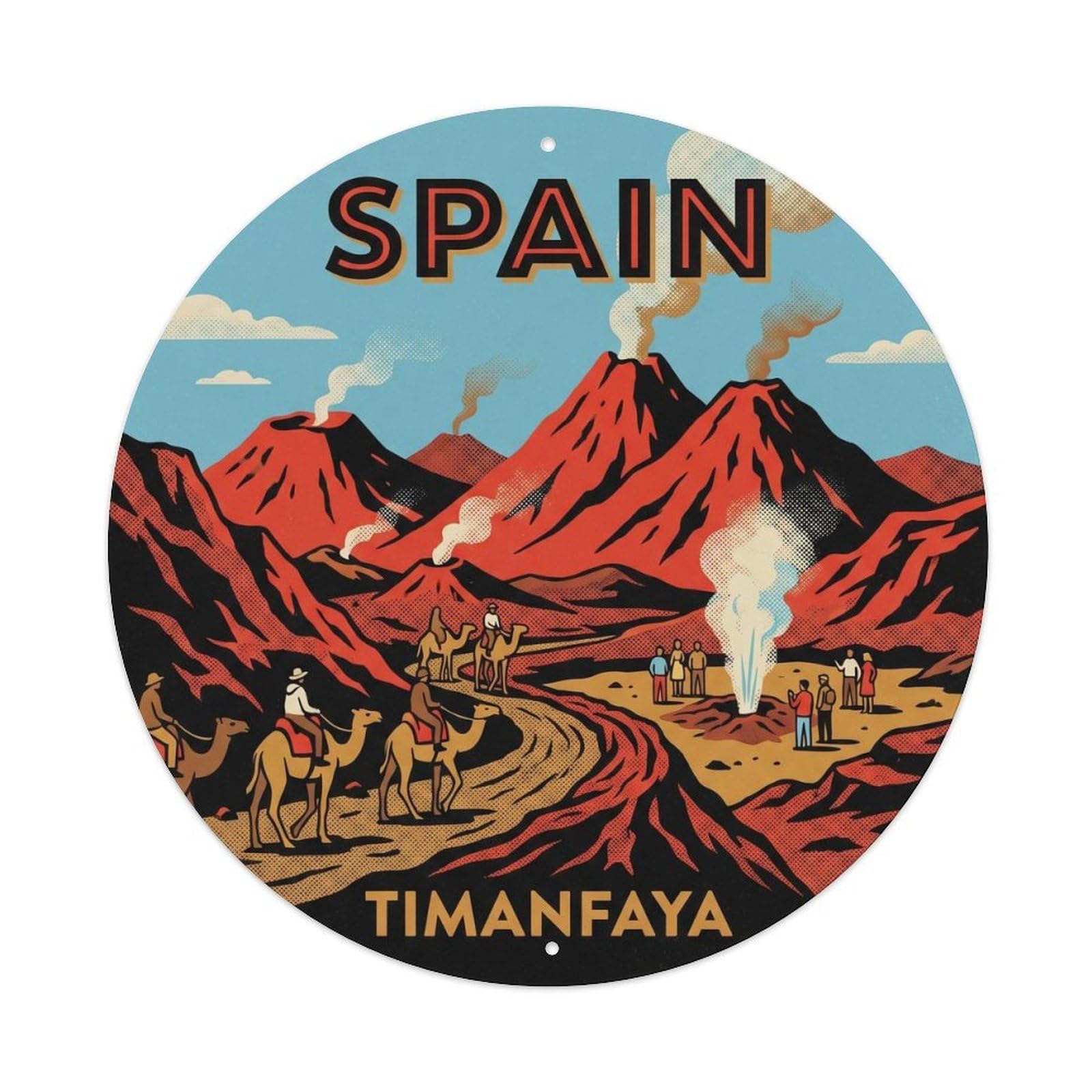 Lanzarote Timanfaya Spain Landmark Travel Metal Tin Sign
