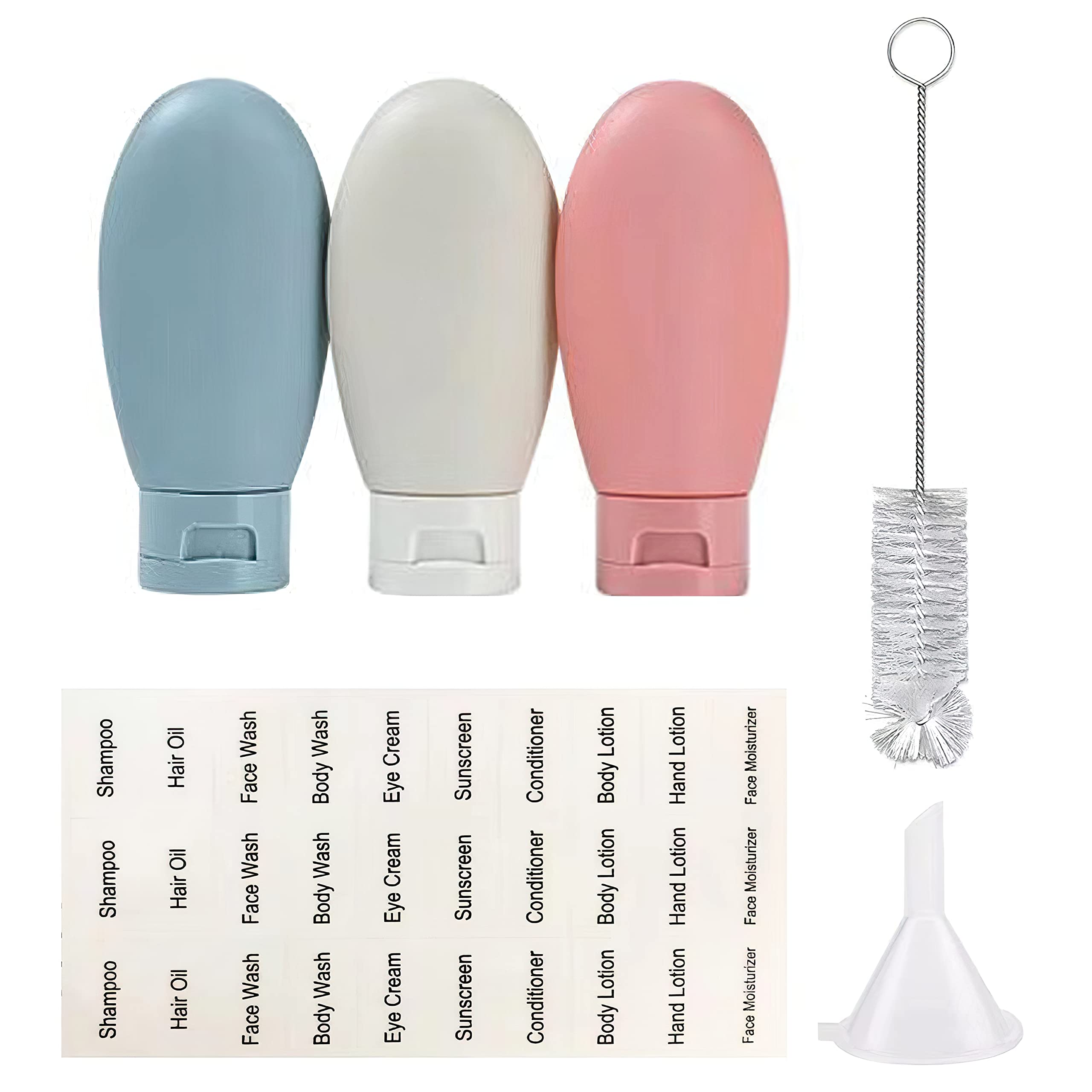 Travel Bottles Kit for Toiletries, Travel Size Bottles with Toiletry Bag, Travel Shampoo and Conditioner Bottles, Leakproof and Squeeze Bottles for Shampoo Lotion And Liquids 6 Pack