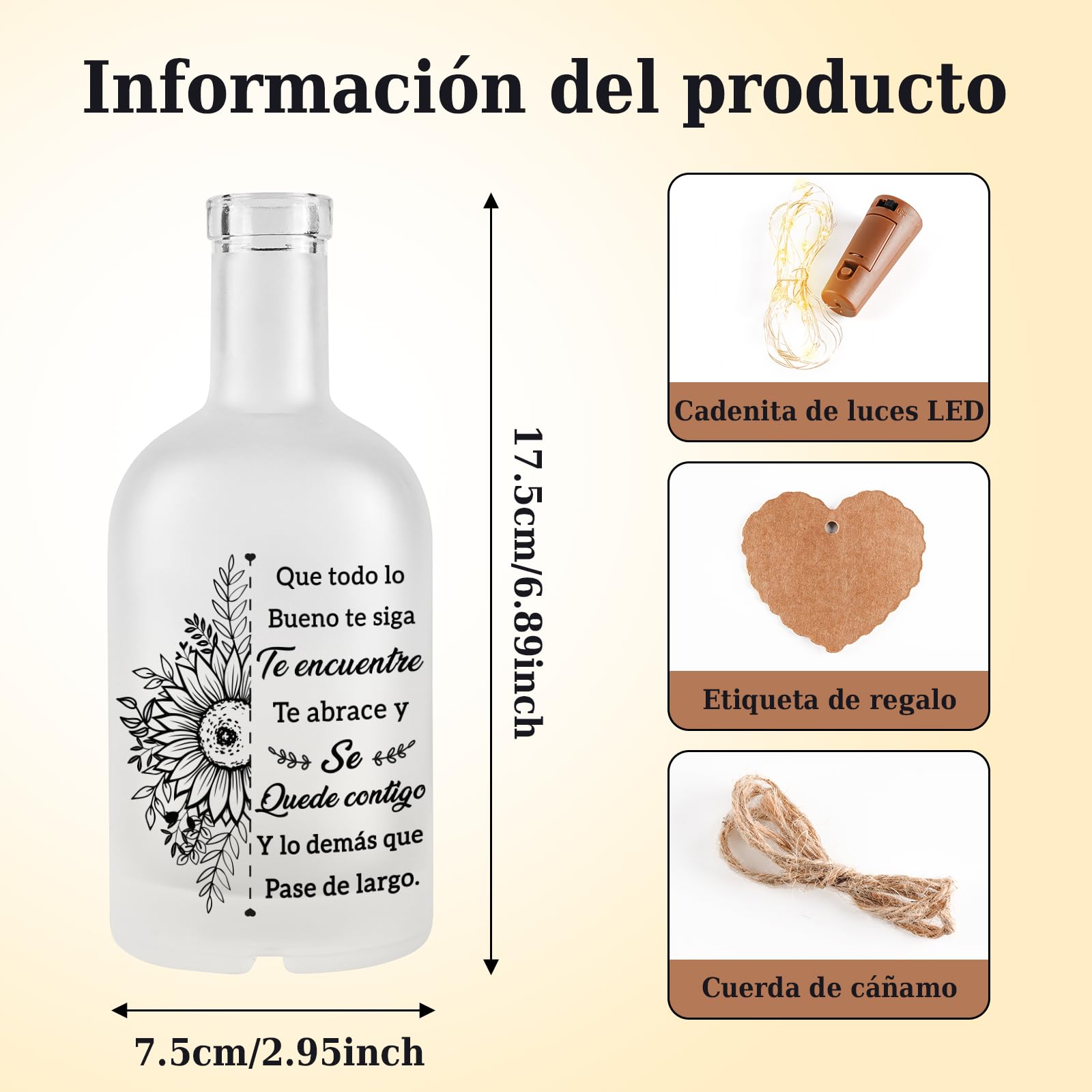 Vetbuosa Regalos Navidad Originales para Mujer, Lámpara de Botella, Regalo de Reyes Mujer Cumpleaños, Regalo Amiga, Mama, Hermana