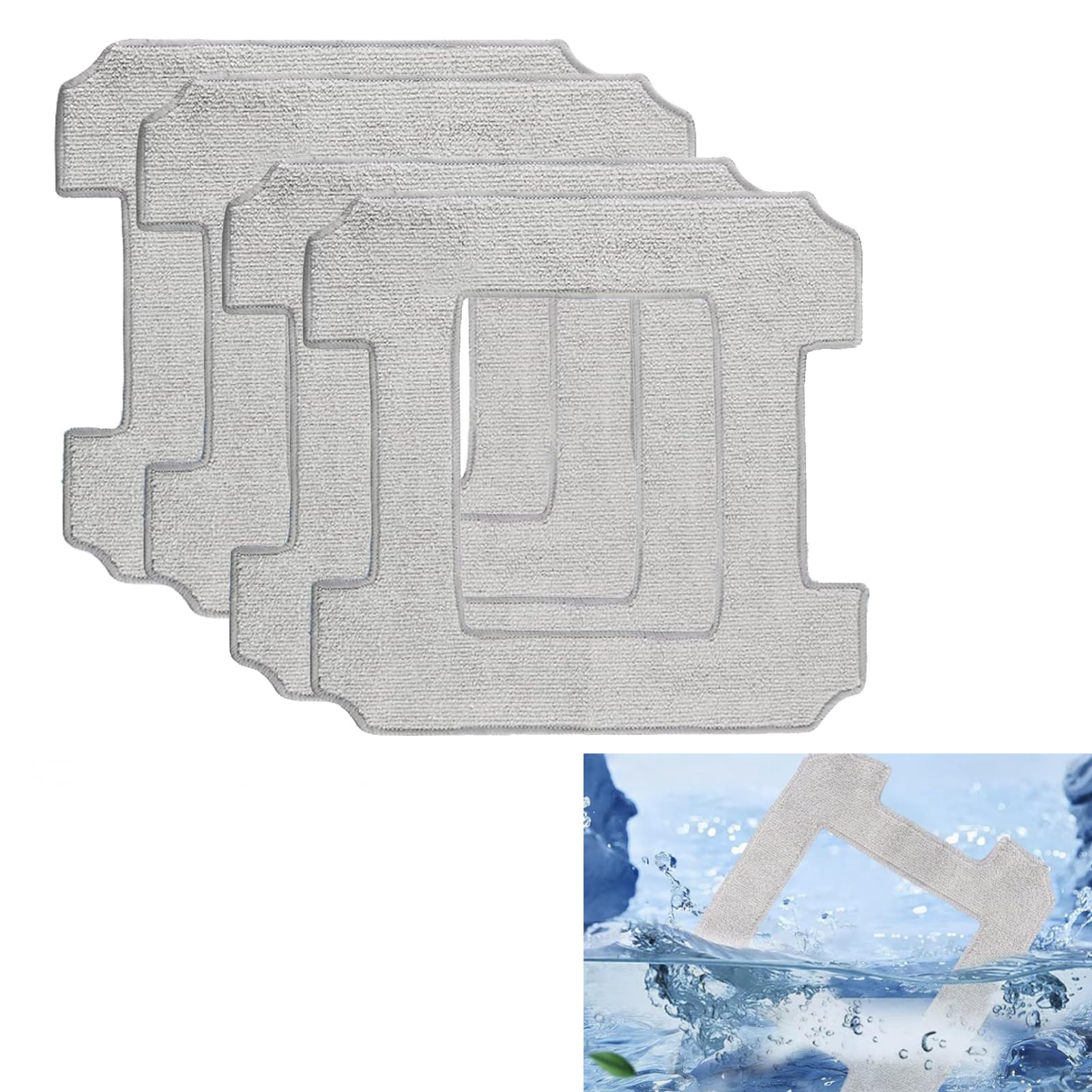 Lunpog Pack of 4 Cleaning Pads for Window Cleaning Robots Window Cleaner Robot Cleaning Cloth for Washable Microfibre Wipes