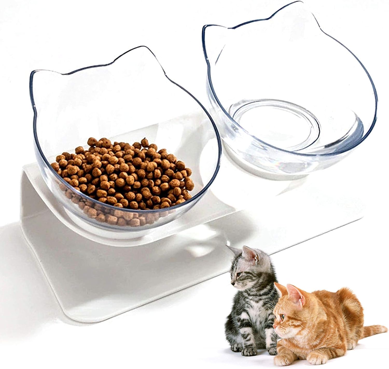 Yisscen Katzen Fressnäpfe, 15° Gekippte Futterschüssel, Katzenschüssel ...