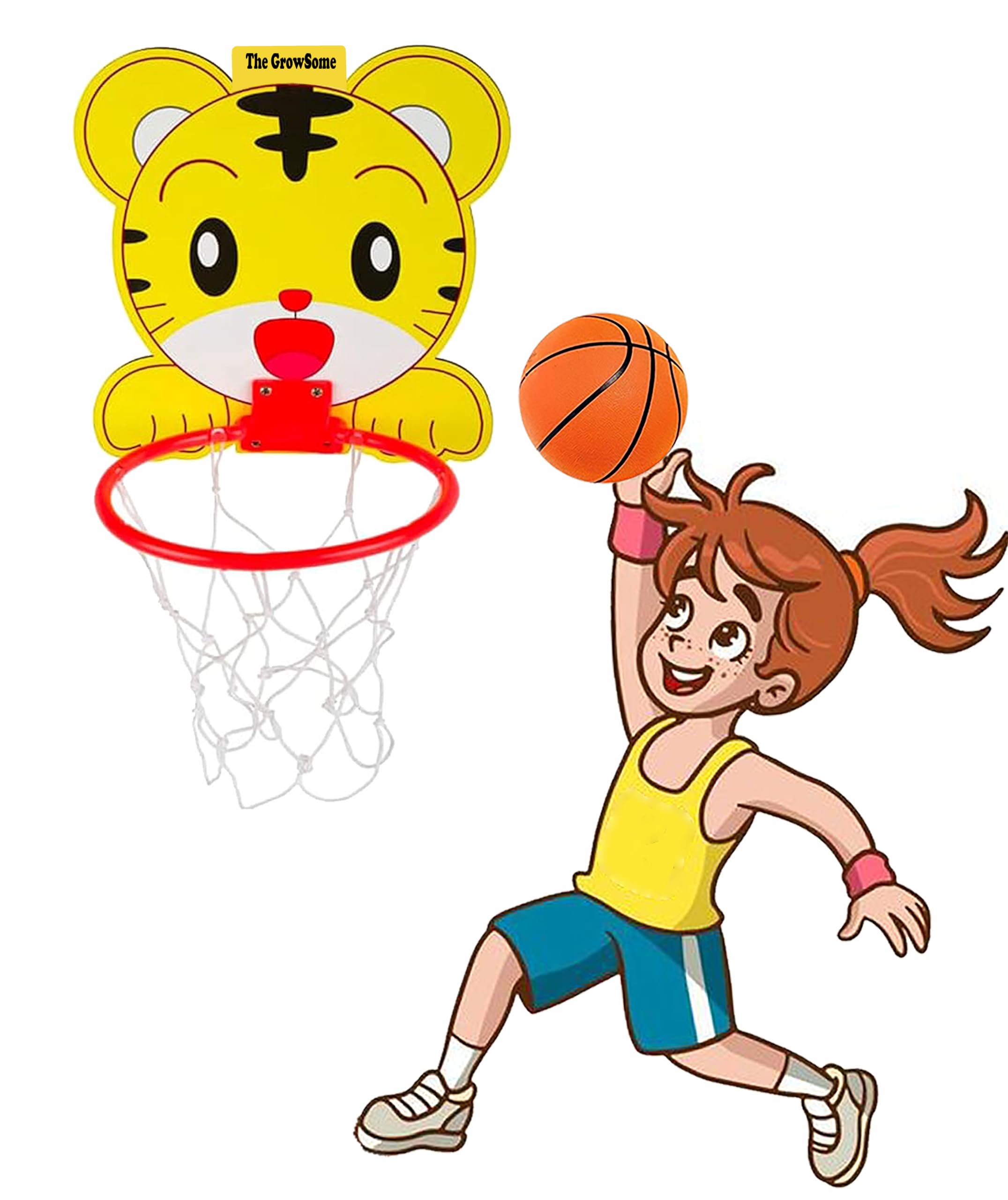 The GrowSome Basketball for Kids| Premium Hanging Board Basketball for girls/boys| Indoor Outdoor Games for Kid | Birthday/Return Gift Special for child Portable Set with Hanging Board, Net, Ball, Tie (B0D58KKWVT) Amazon Price History, Amazon Price Tracker