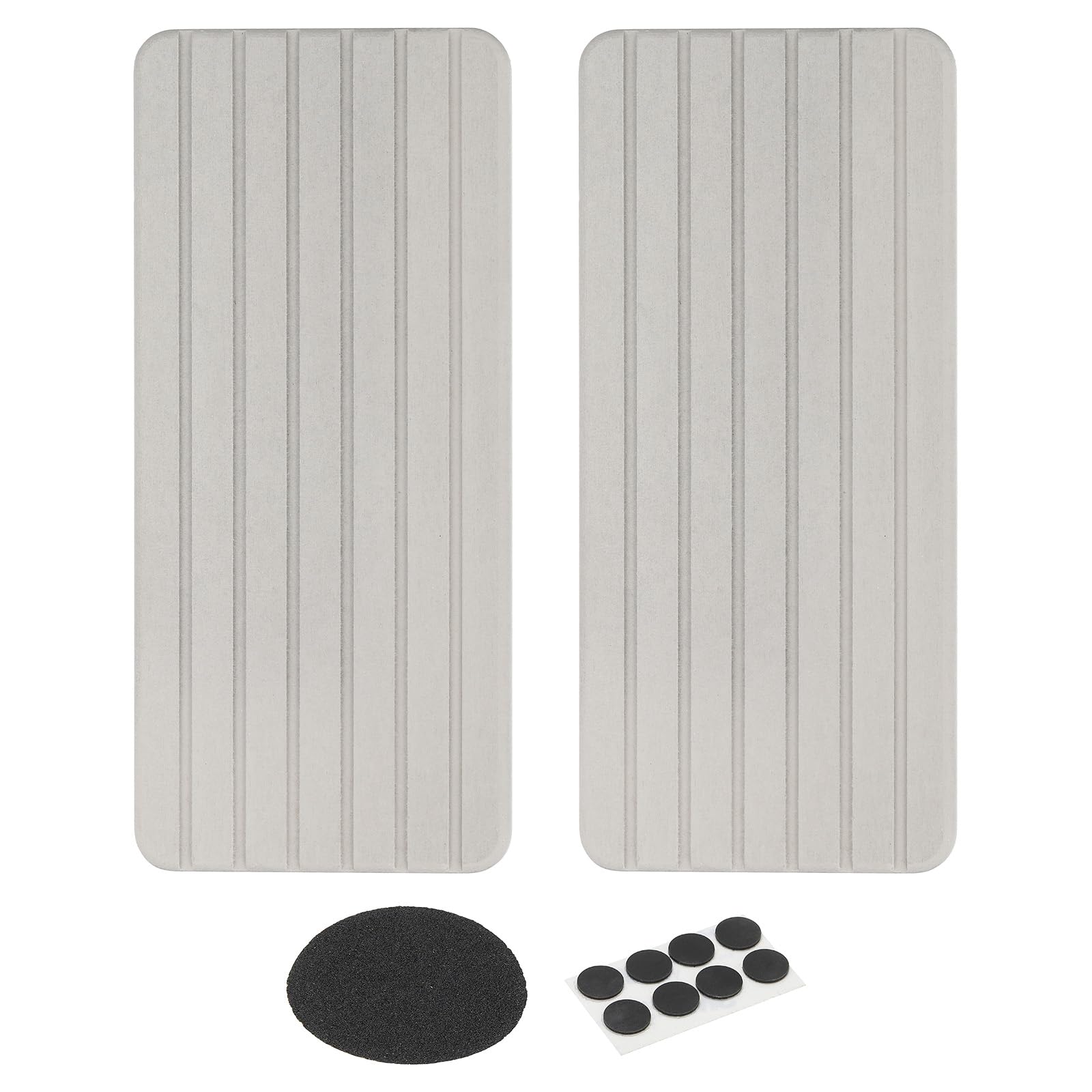 PATIKIL Square Water Absorbent Diatomite Coasters 12.2x5.5inch, 2 Pack Quick Dry Sink Organizer with Grooves for Plant Cosmetic Bottle Hand Soap Toiletries, Light Gray