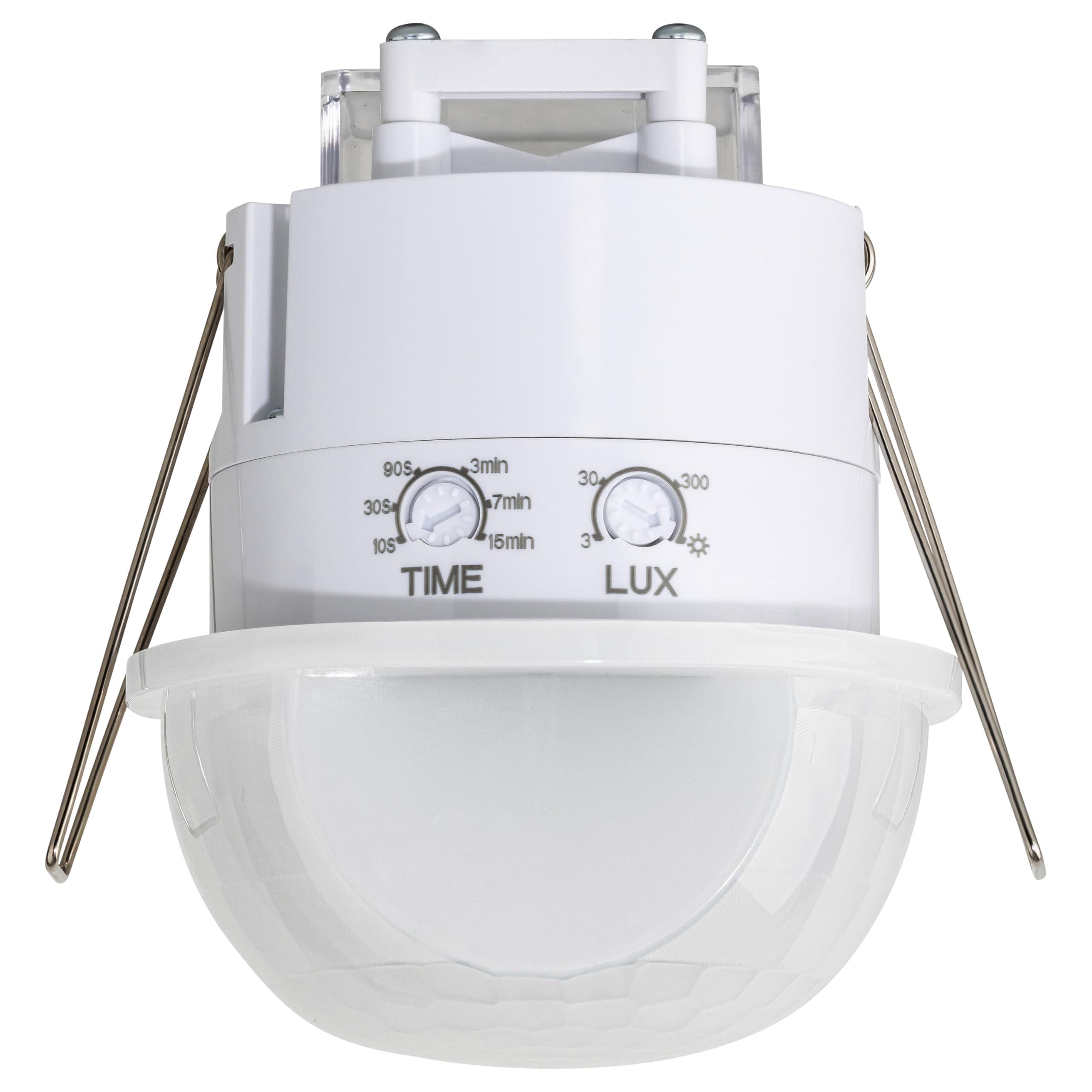 Sebson White Recessed Motion Sensor Indoor - Ceiling Mounting, Programmable Pir Sensor, Range 30M/360°, Led Compatible, Cut-Out Ø63-68Mm, 3-Wire