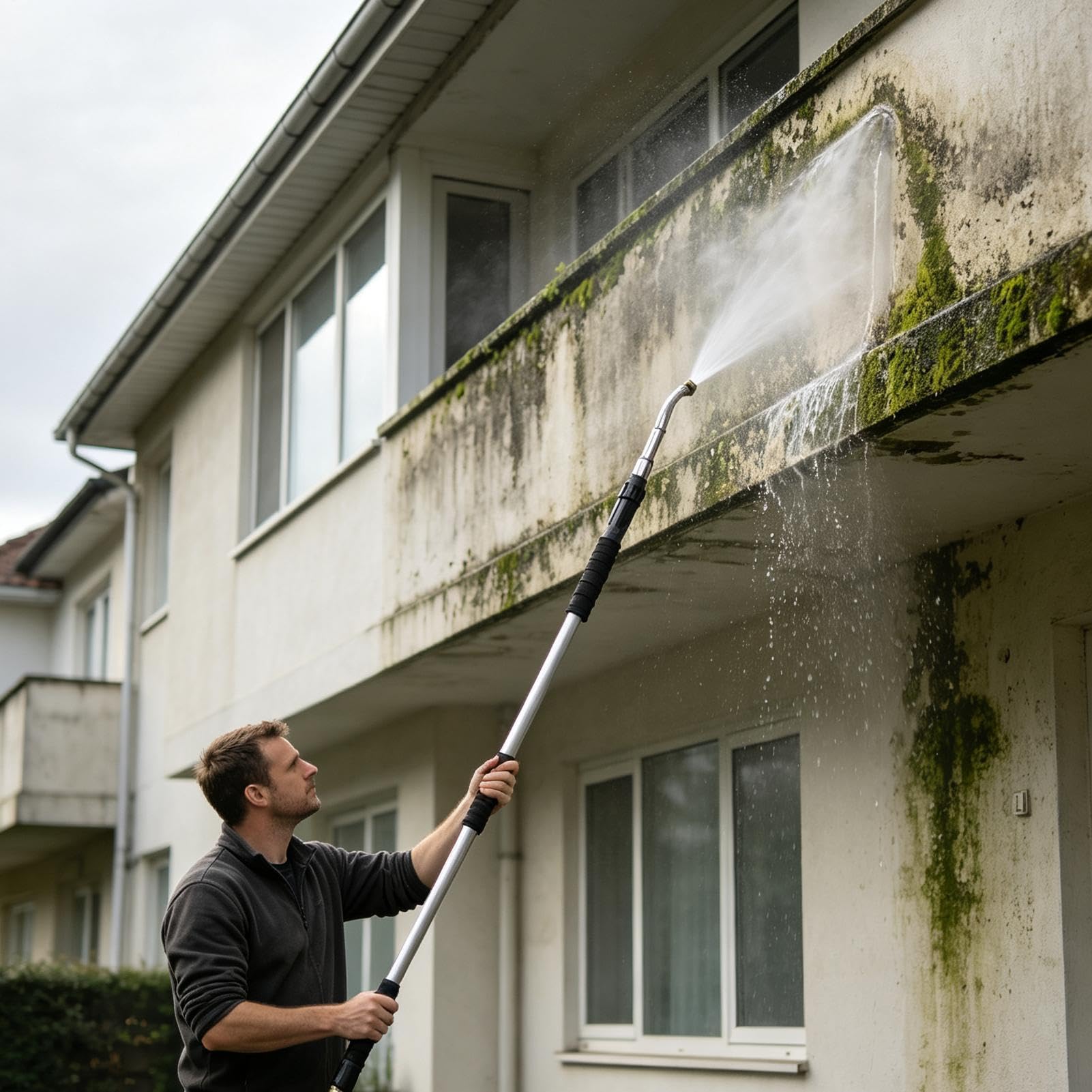 Limpiador De Canalones De Lluvia de Lavado Extensible Sin Escalera Para | Herramienta Limpiadora De Canalones Sin Escalera Para Hogar Apartamento Tejado Ventana Césped Jardín Patio