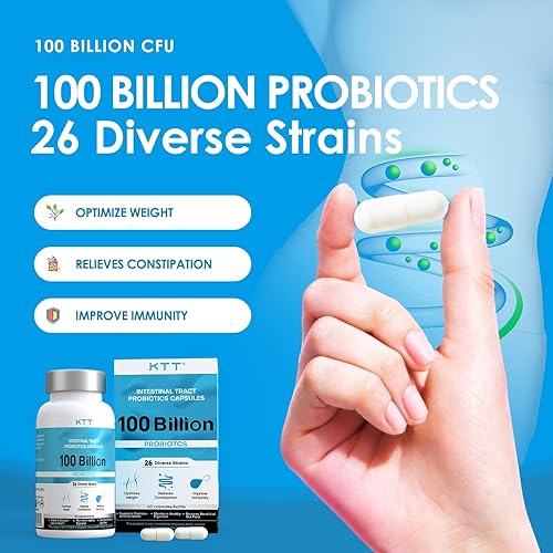 Miniatura 2 de KTT Probióticos 100 mil millones de UFC 26 cepas + prebióticos orgánicos Salud inmunológica, digestiva e intestinal Apoya el estreñimiento