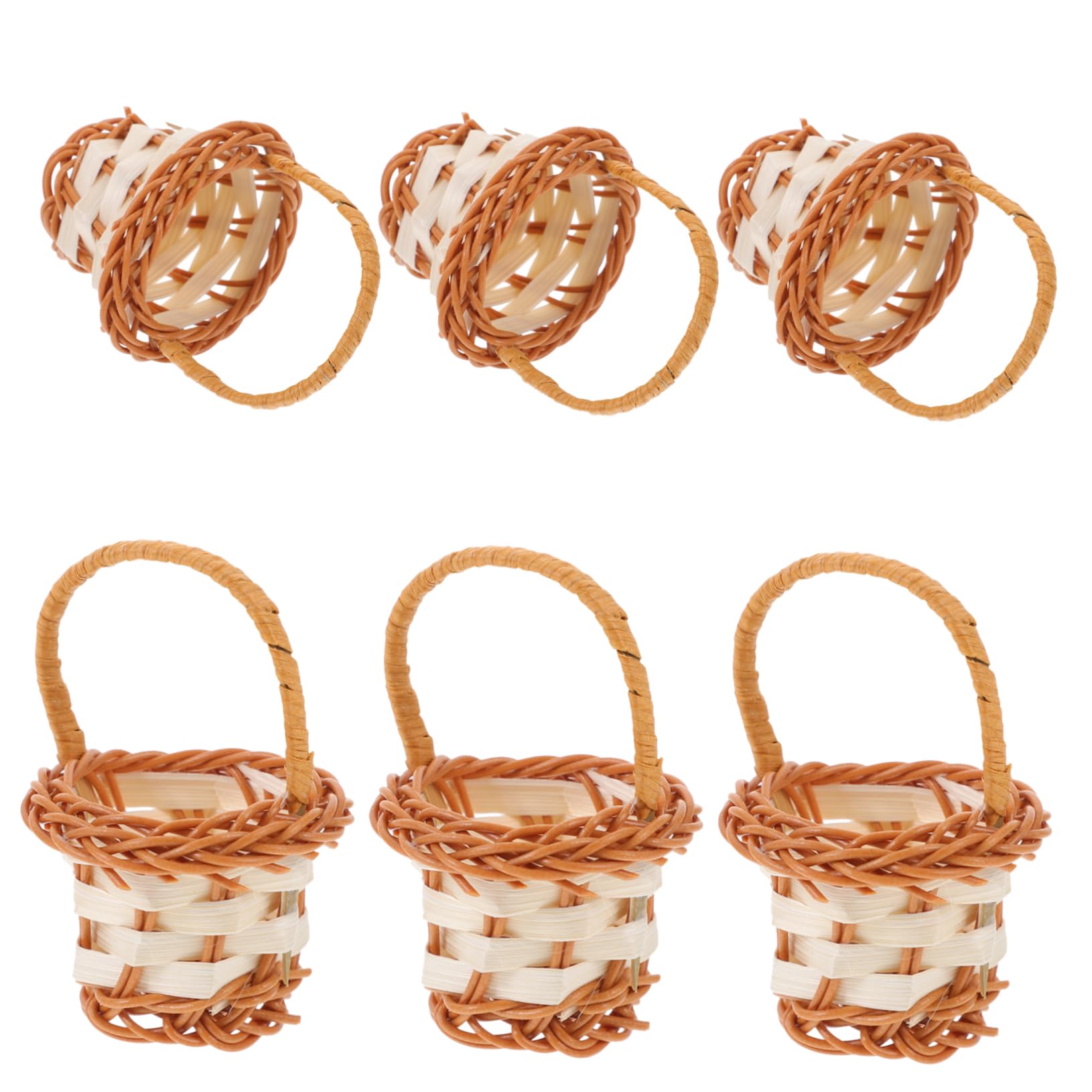 Corbeilles décoratives de mariage en lot de 6 mini paniers tissés originaux