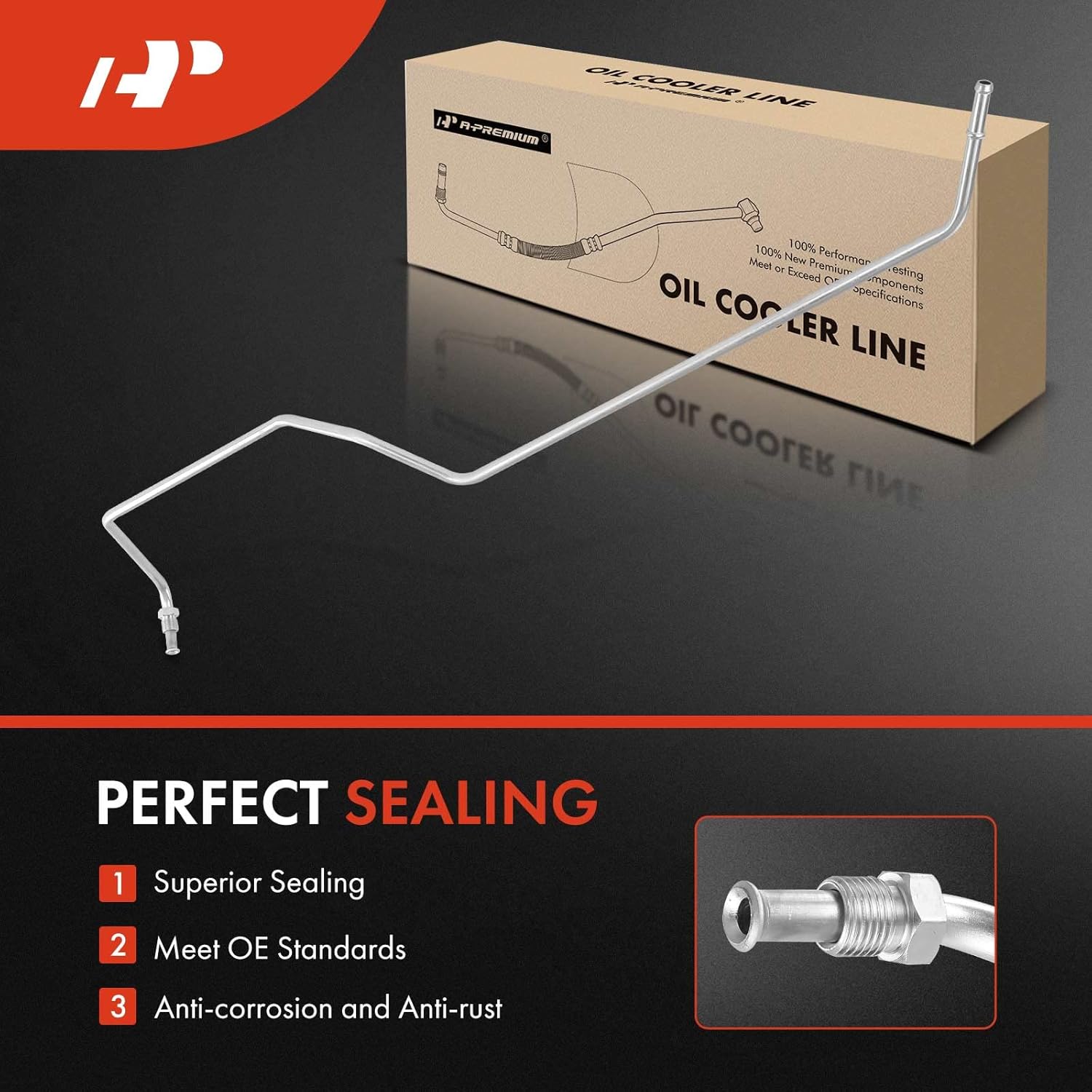 A-Premium Right Automatic Transmission Oil Cooler Line Hose Assembly Compatible with Ford E-150/E-150 Club Wagon/E-250 2003, E-150/E-250 Econoline 1997-2002, E-150 Econoline Club Wagon 1997-2002, 4.2L