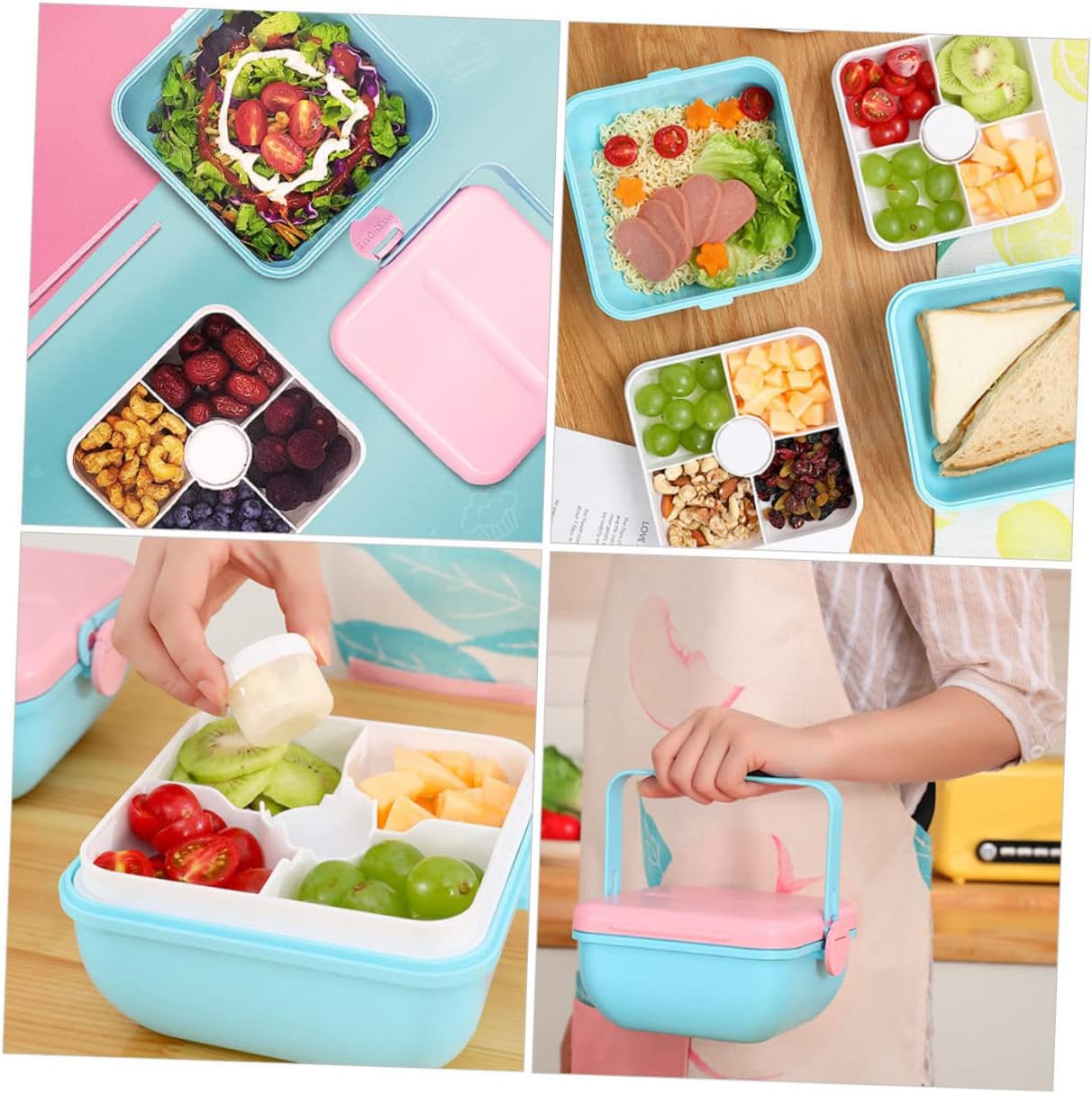 Alipis Cute Portable Insulated Lunch Container for Work School Outdoor Use 1-Piece Food Storage Box Lid