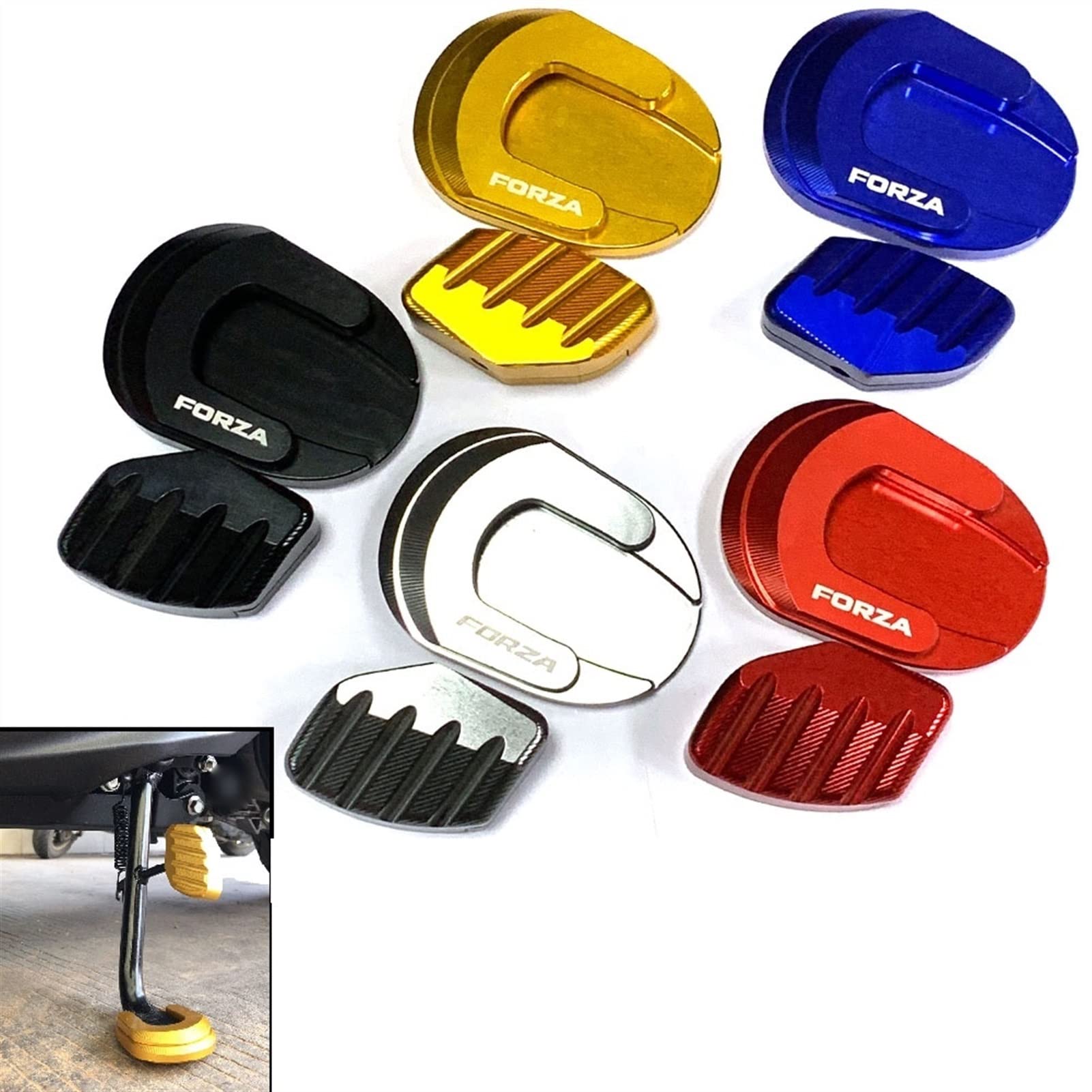 Patin élargisseur Béquille Latérale Moto - Alliage Aluminium, Antidérapant, Pour Honda Forza 125/250/300 2017-2020