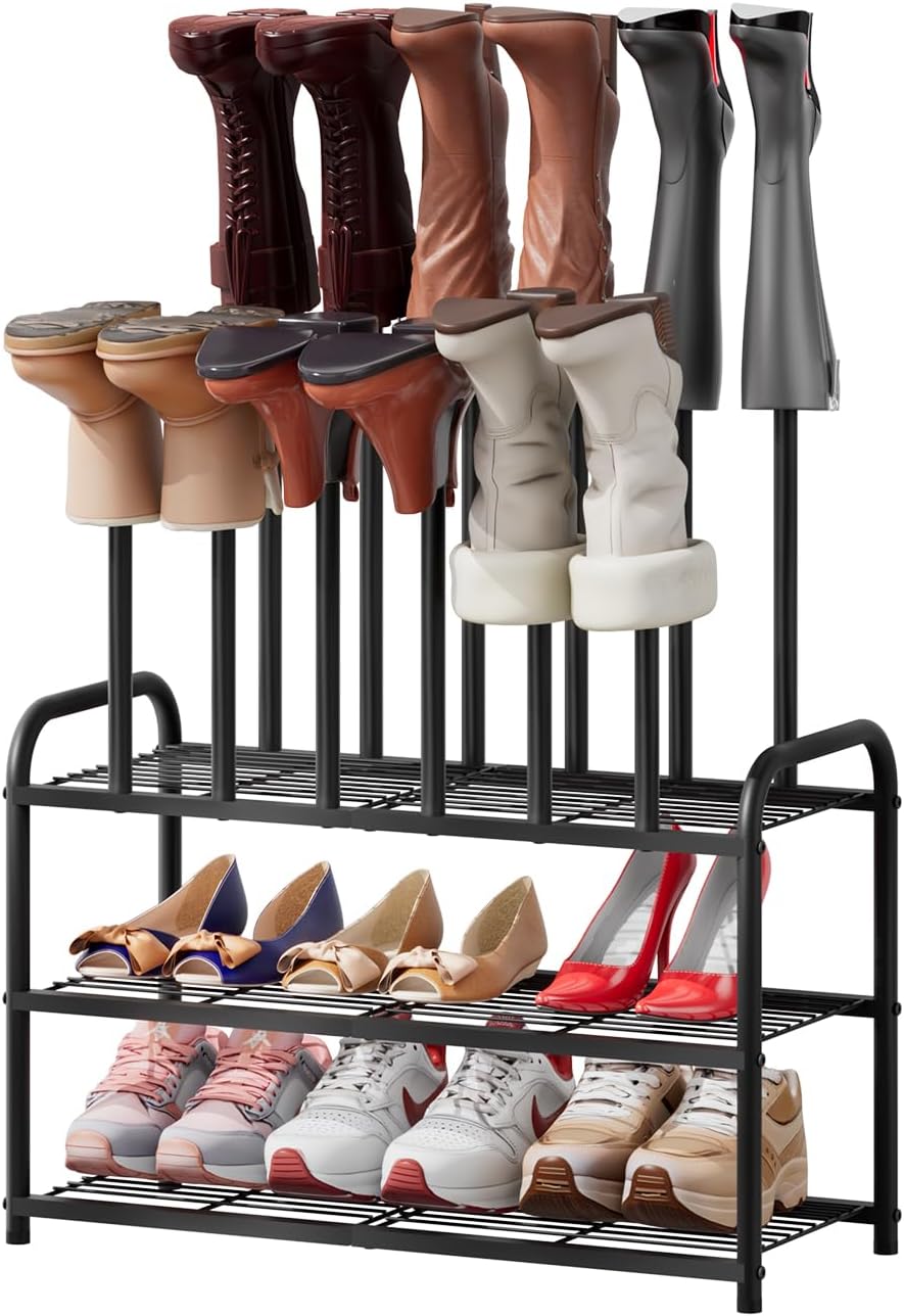 viewcare Tall Boot Rack, Boot Rack Organizer, Tall Boots with Shoe Rack for Closet, Shoe Shelf Storage Organizer for Entryway Space
